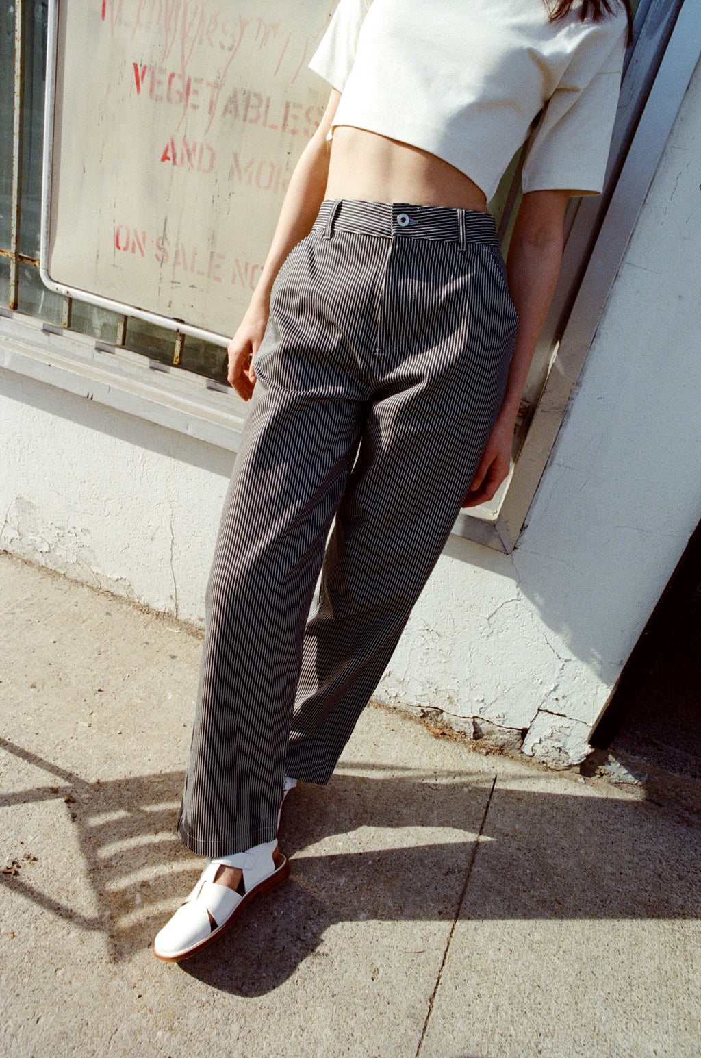 Metro Pant in Indigo Stripe