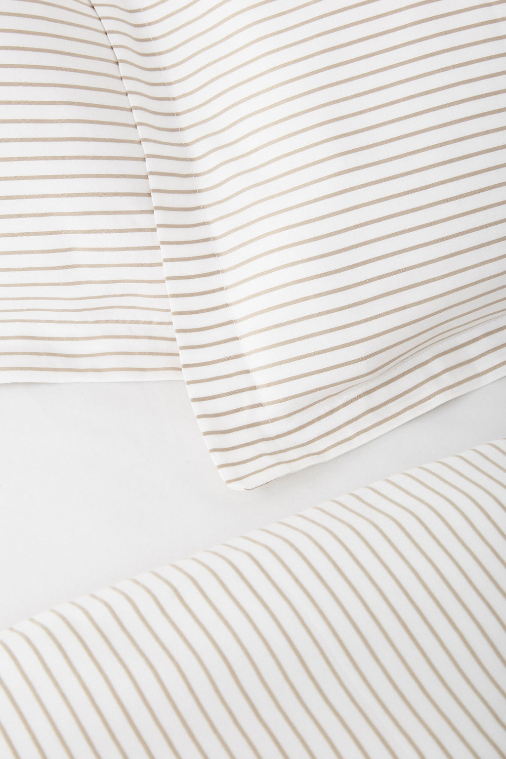 Duvet Cover and Sham Set in Cashmere/White Microstripe
