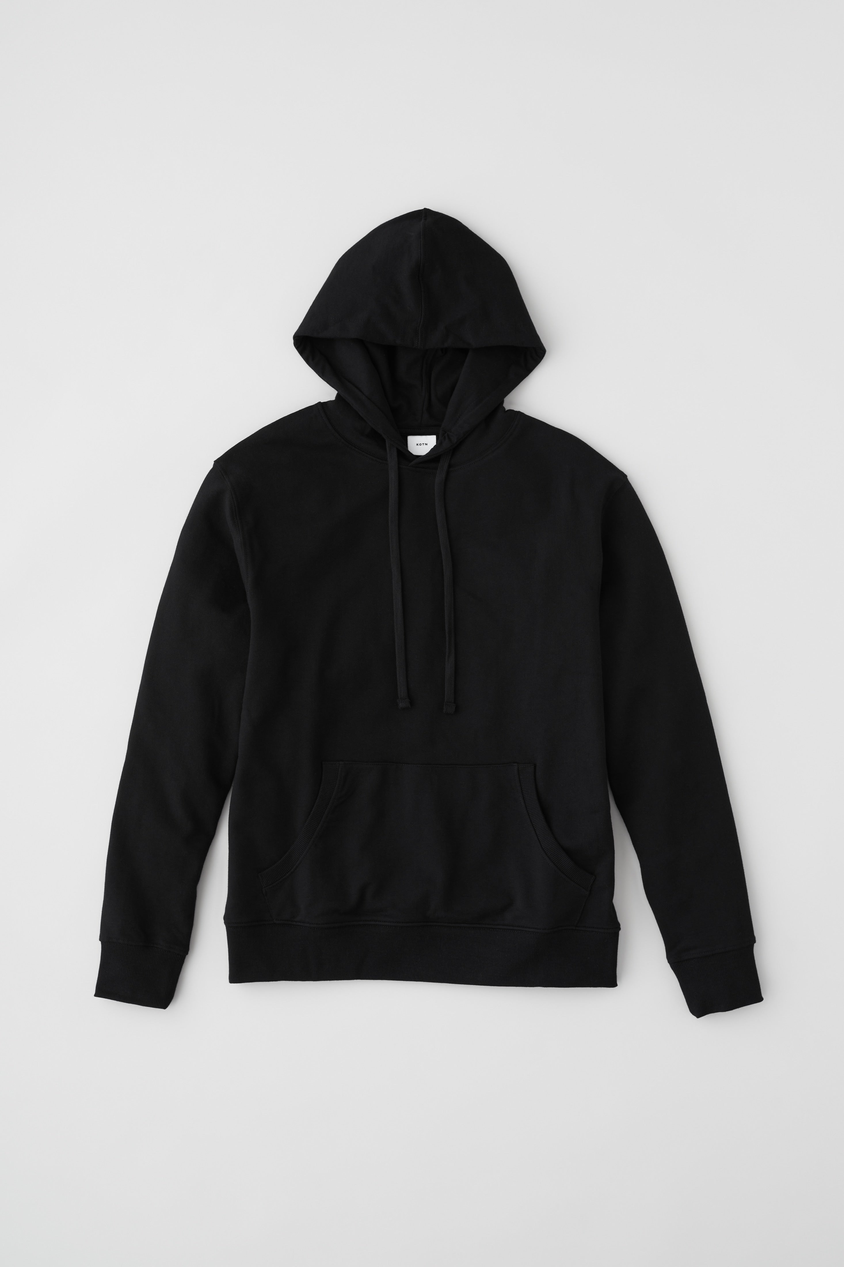 French Terry Hoodie in Black