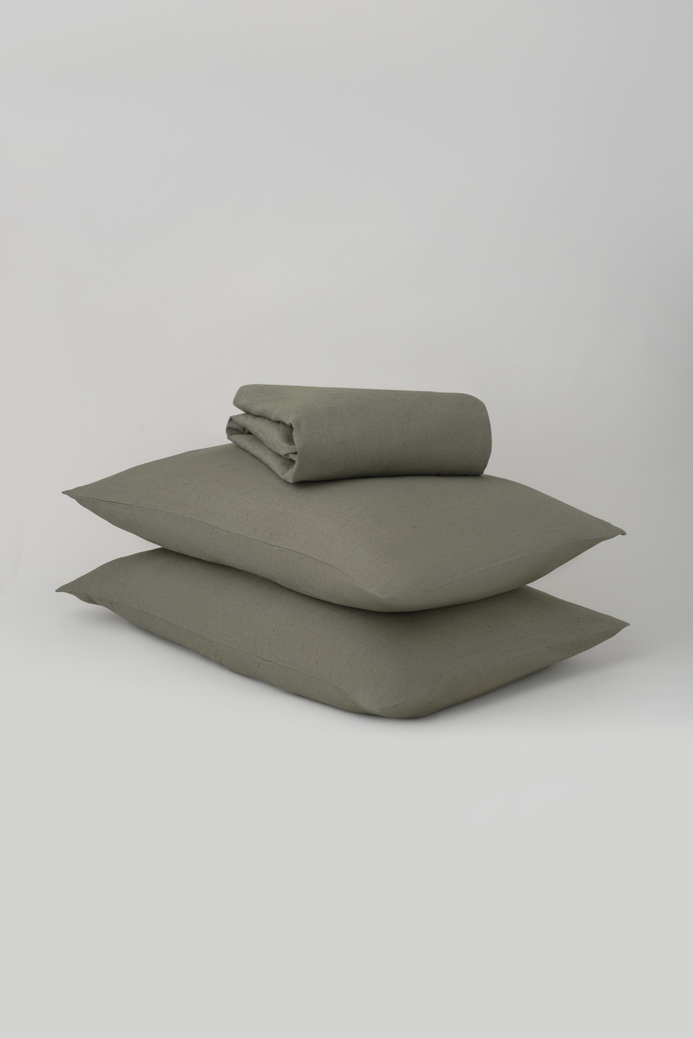 Linen Fitted Sheet and Pillowcase Set