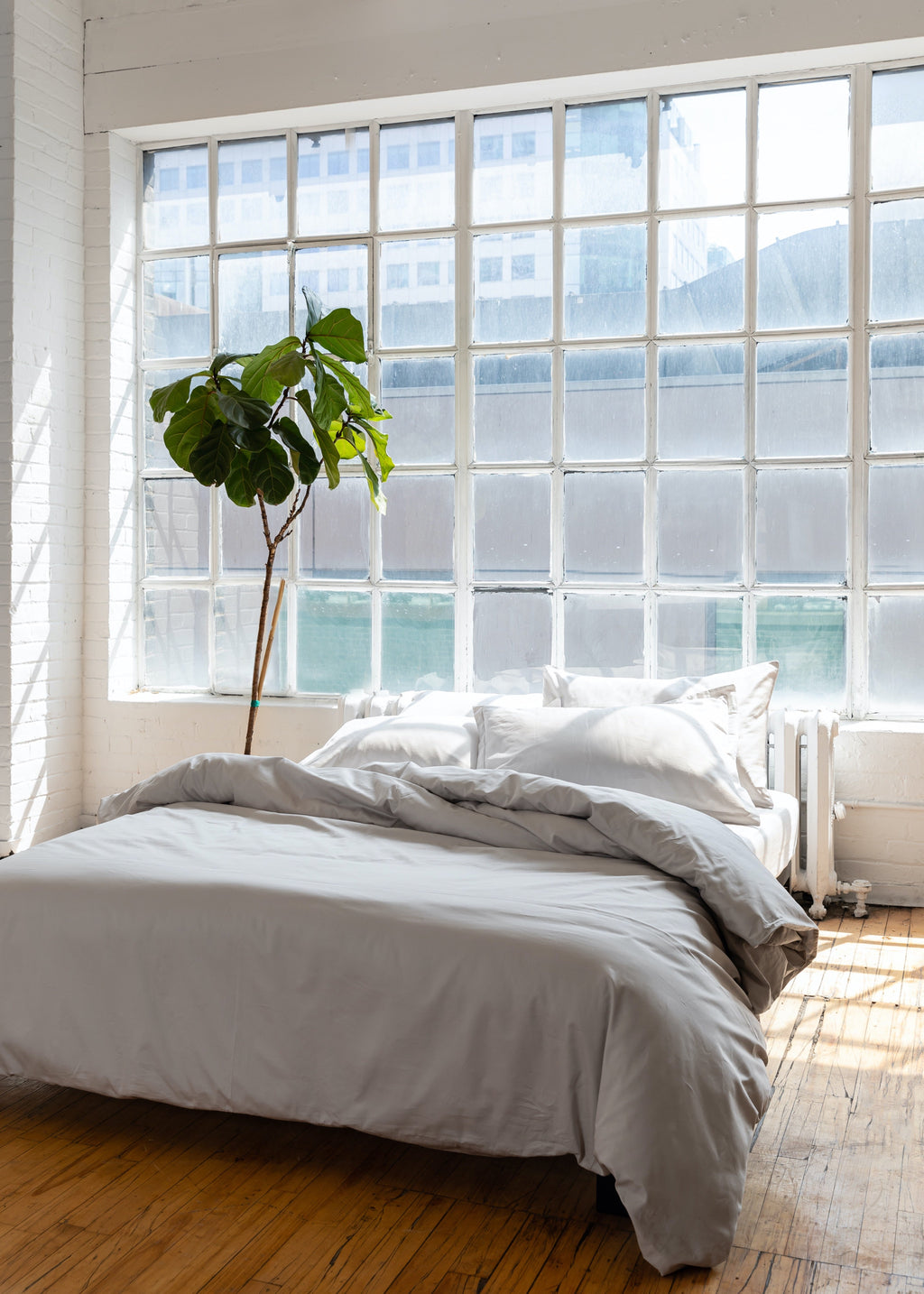 Duvet Cover and Sham Set in Aluminum