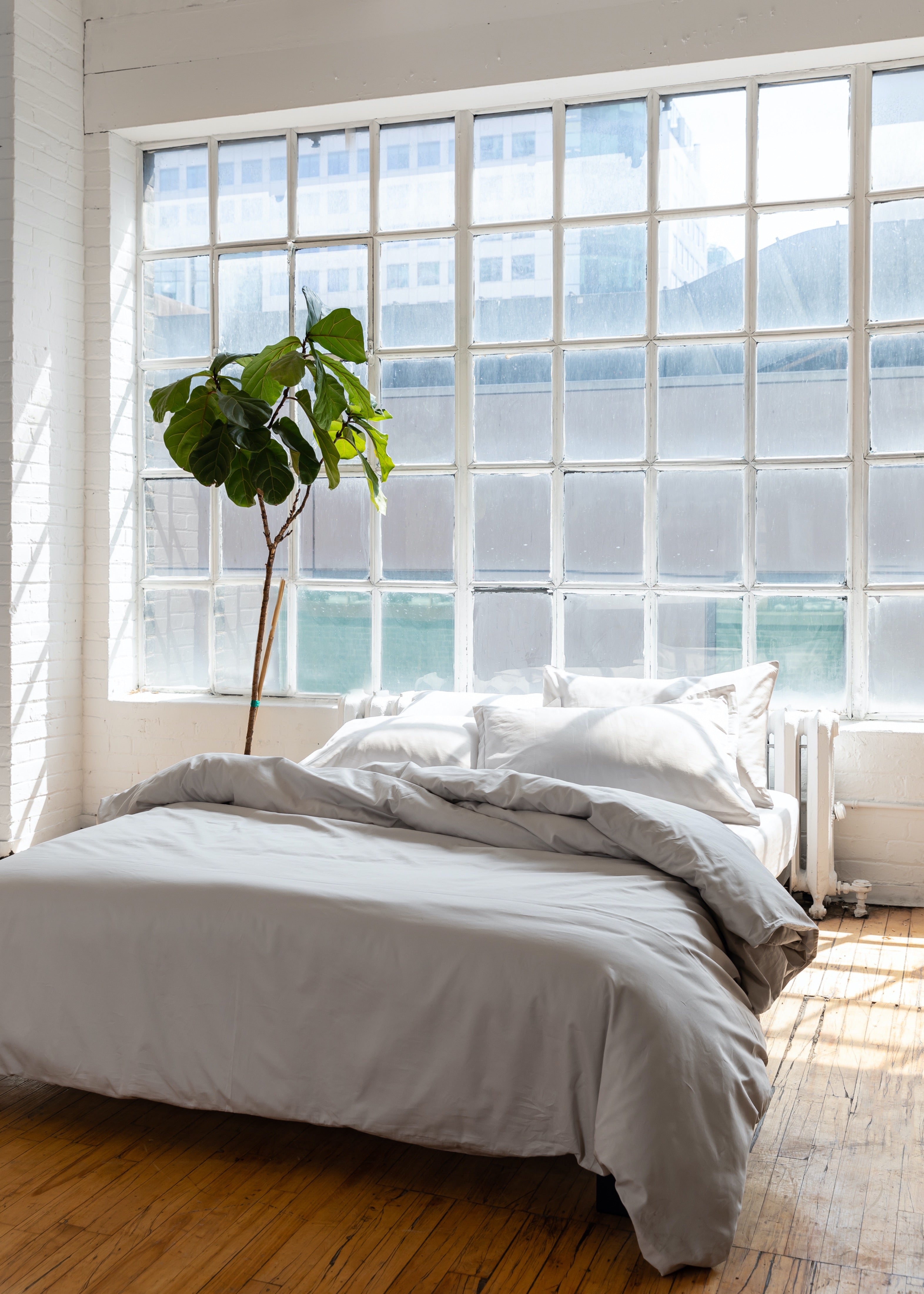 Duvet Cover and Sham Set in Aluminum