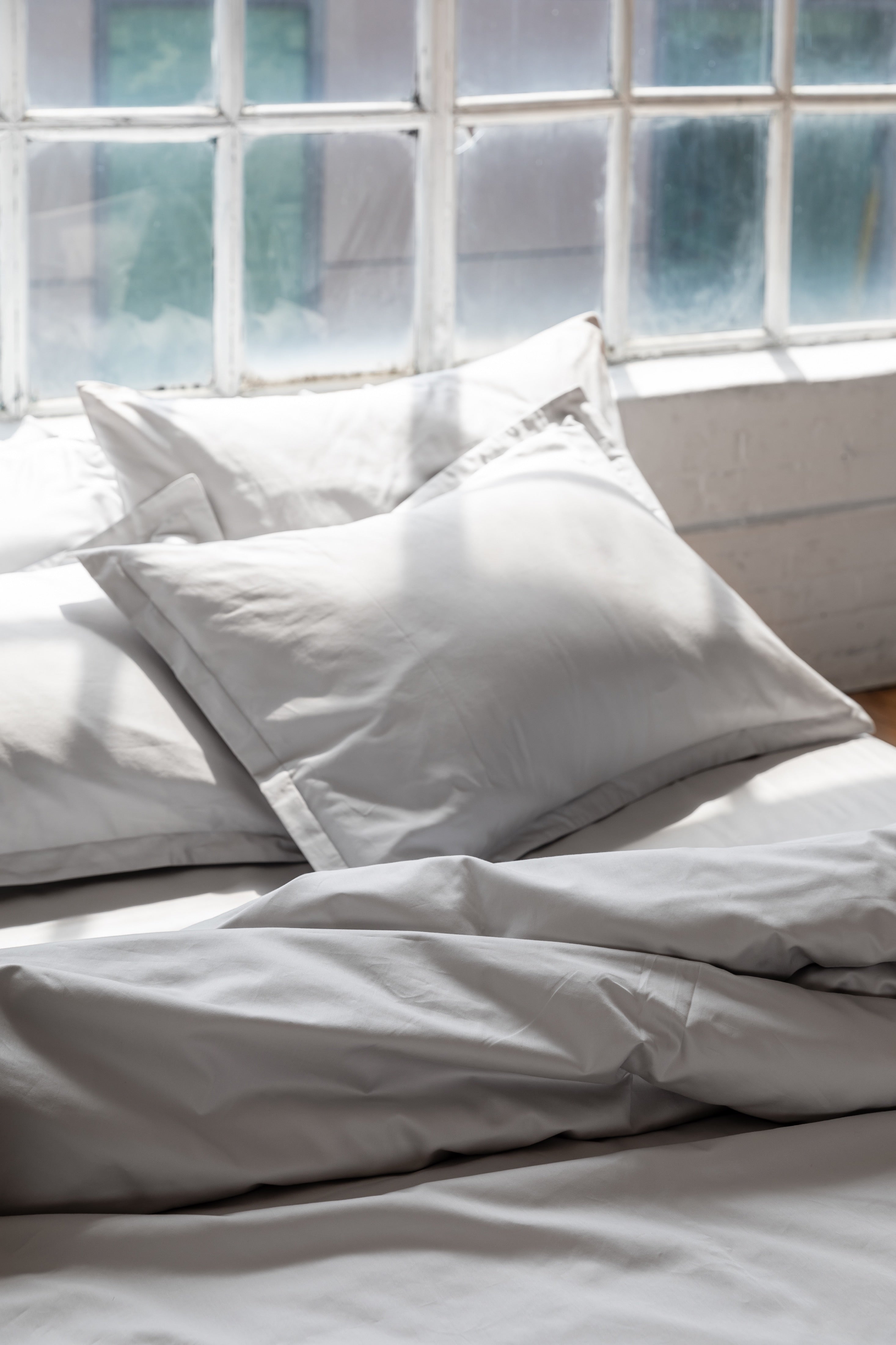 Duvet Cover and Sham Set in Aluminum