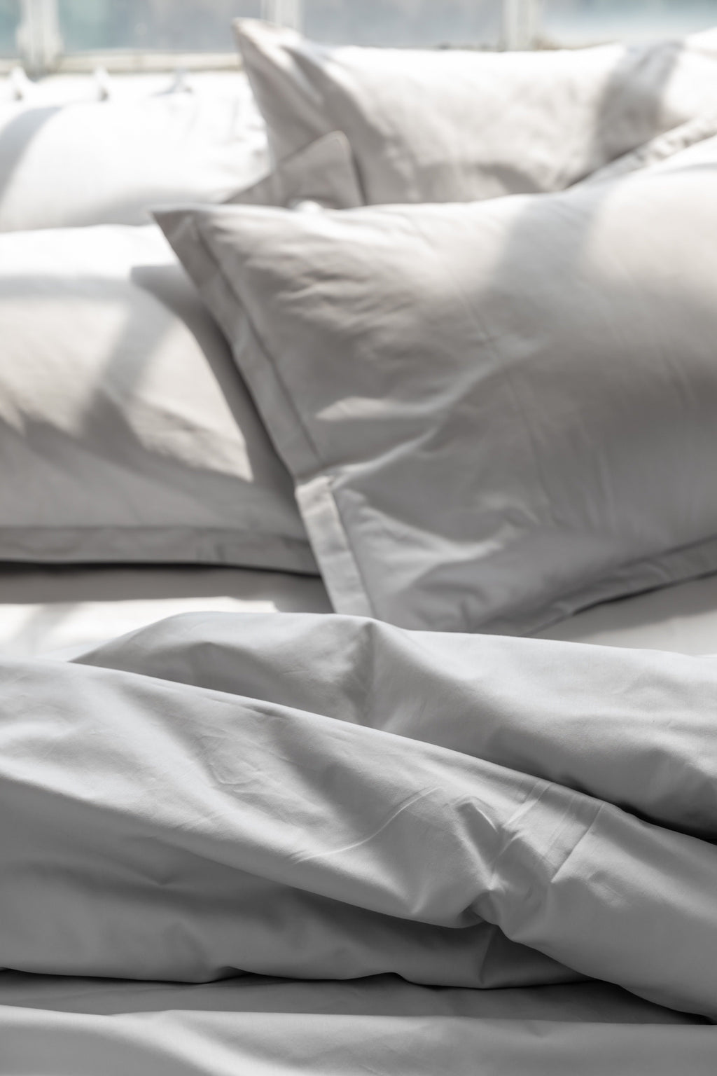 Duvet Cover and Sham Set in Aluminum