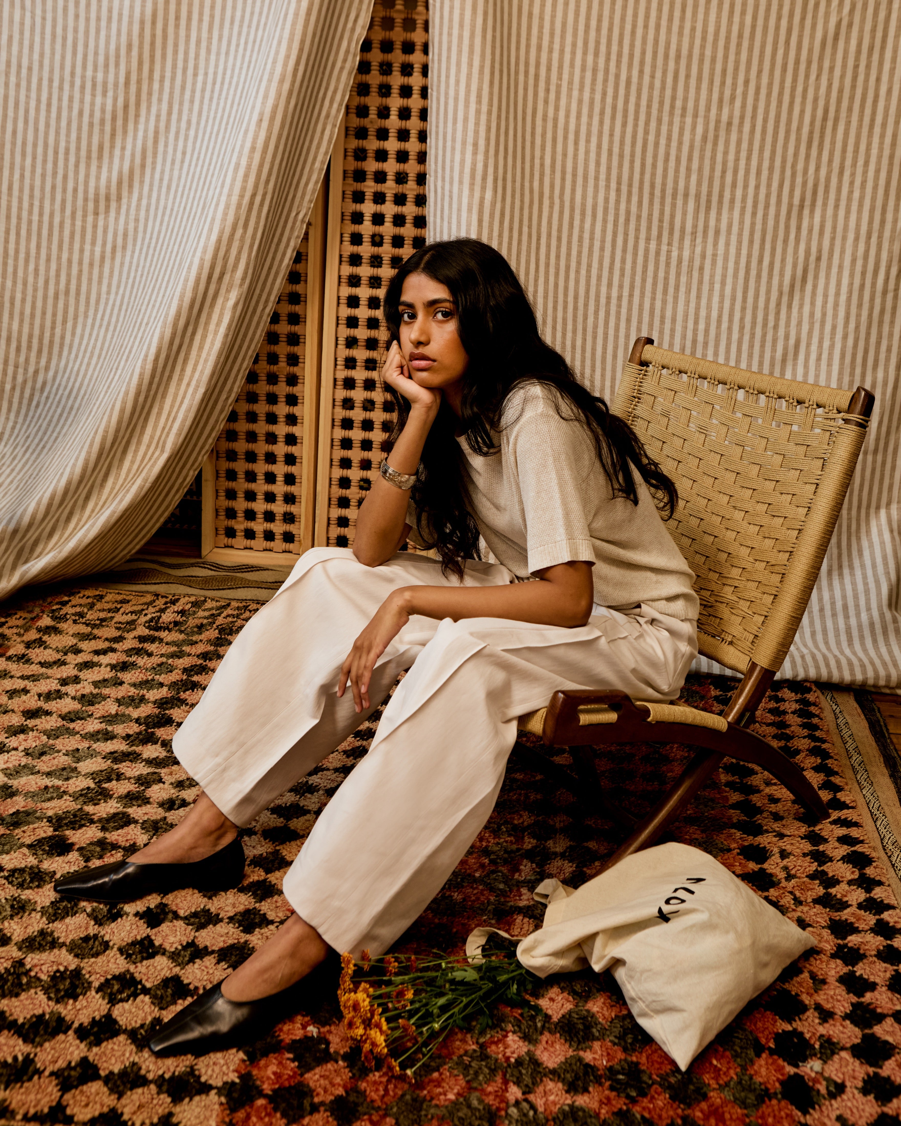 Linen Station Trouser in Birch