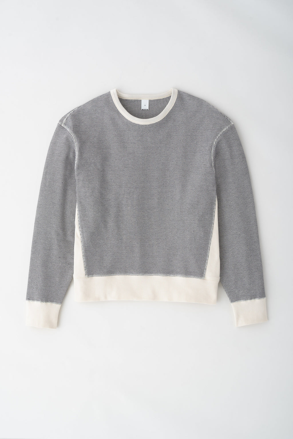 Men's Atlas 2-Tone Waffle Sweatshirt in Marshmallow/Black