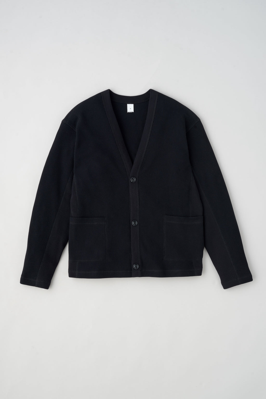 Men's Atlas Waffle Cardigan in Black