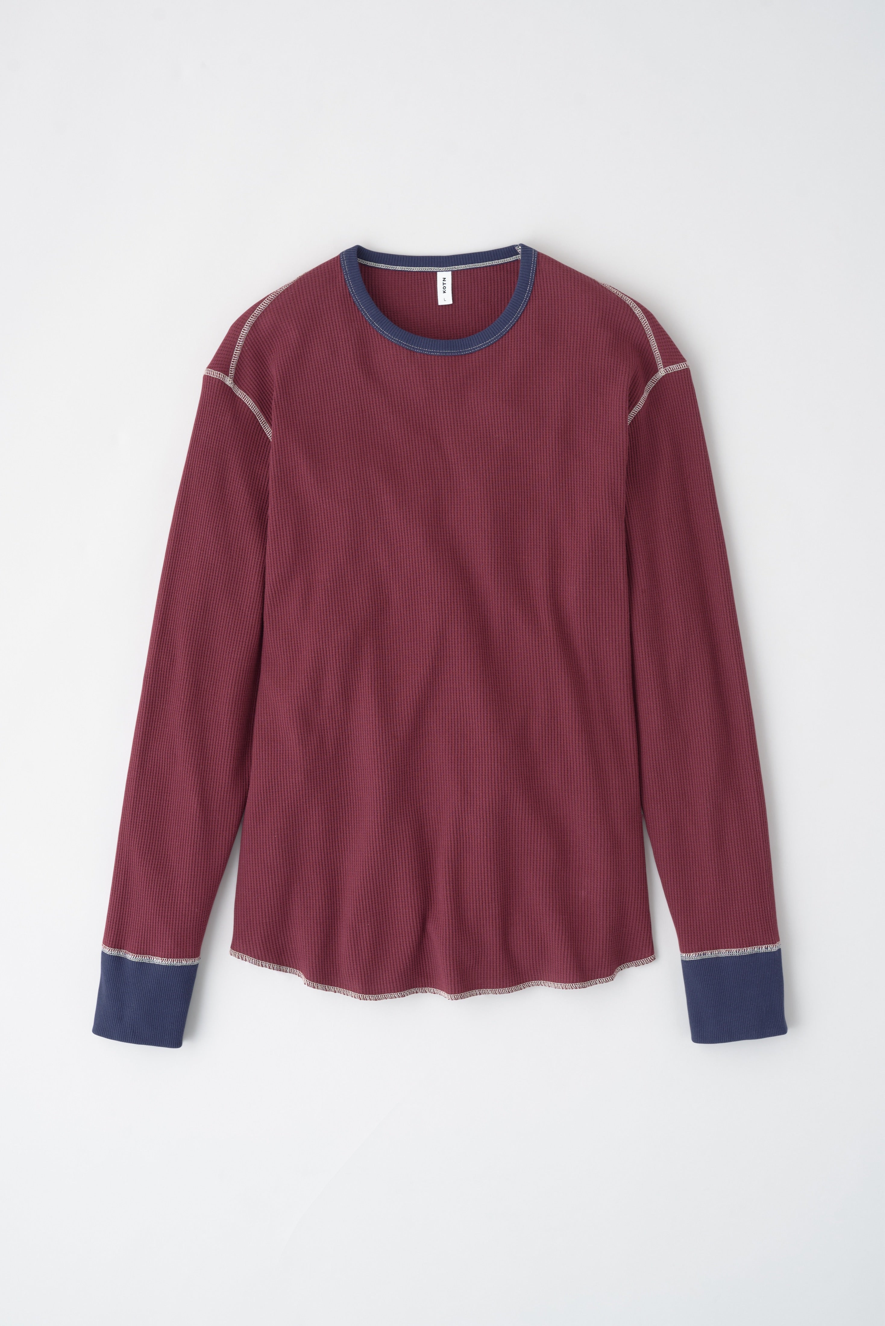 Men's Atlas Waffle Longsleeve in Midnight/Burgundy