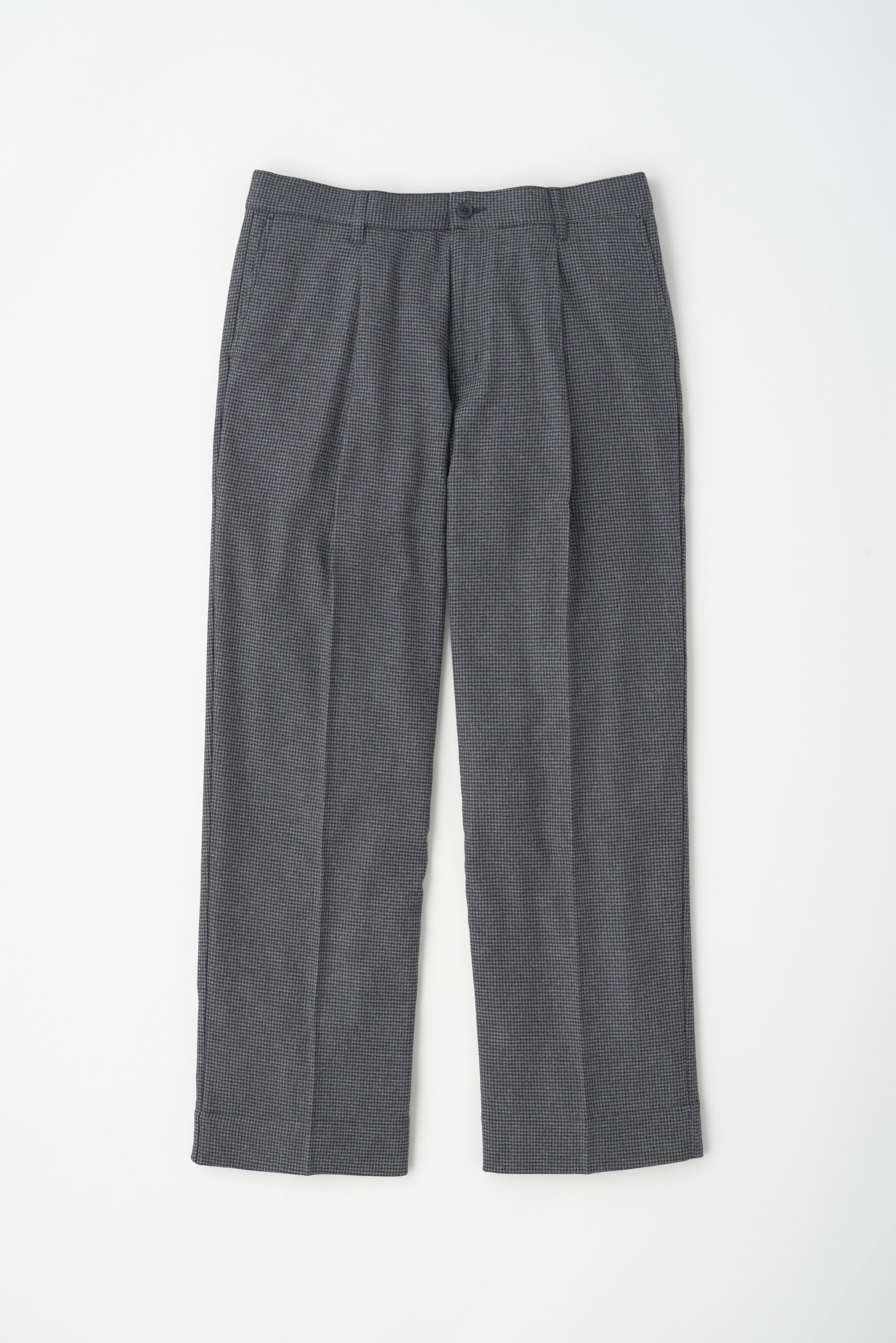 Men's Nilus Wool Trouser in Charcoal Houndstooth