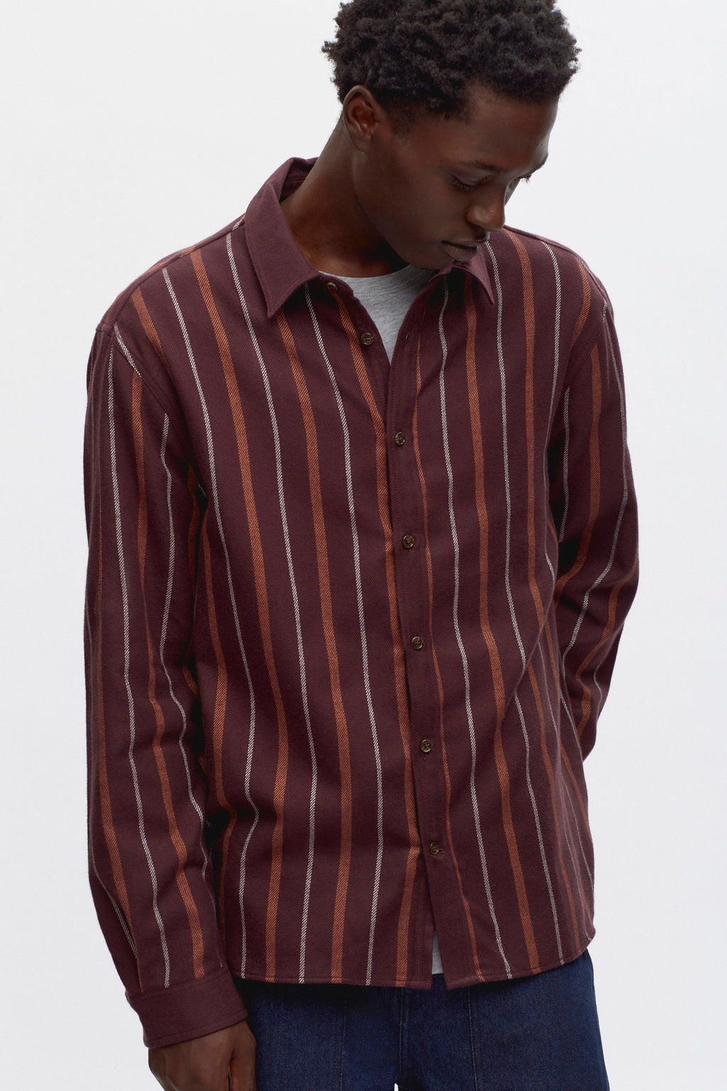 Men's Abaza Shirt in Burgundy