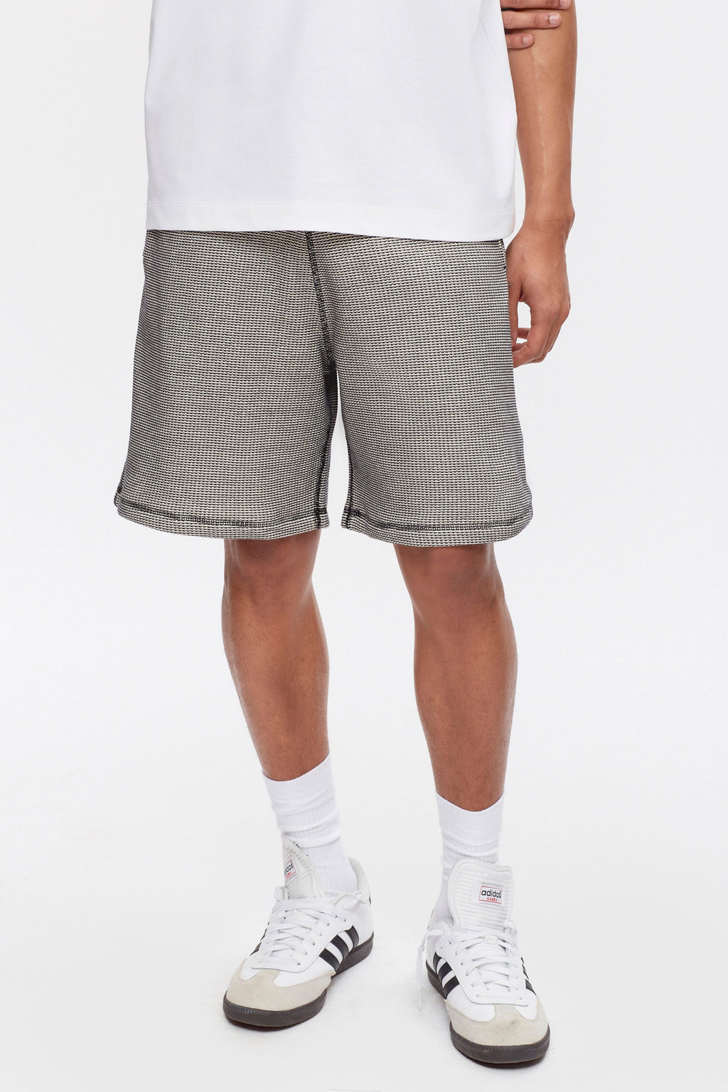 Men's Atlas 2-Tone Waffle Short in Marshmallow/Black