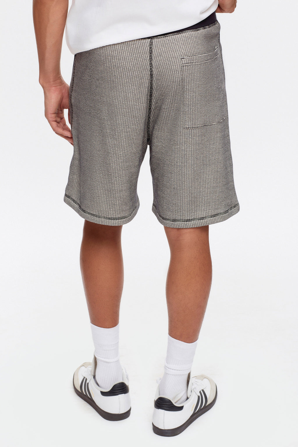 Men's Atlas 2-Tone Waffle Short in Marshmallow/Black