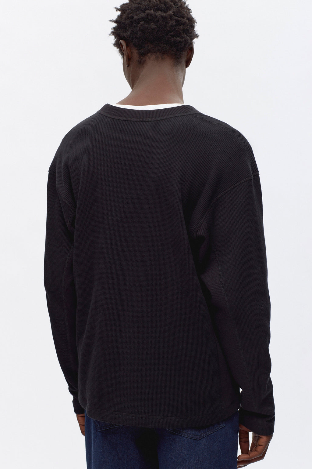 Men's Atlas Waffle Cardigan in Black