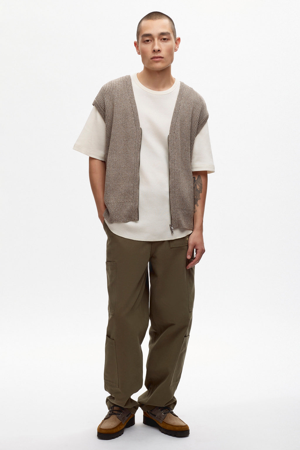 Men's Atlas Waffle Crew in Marshmallow