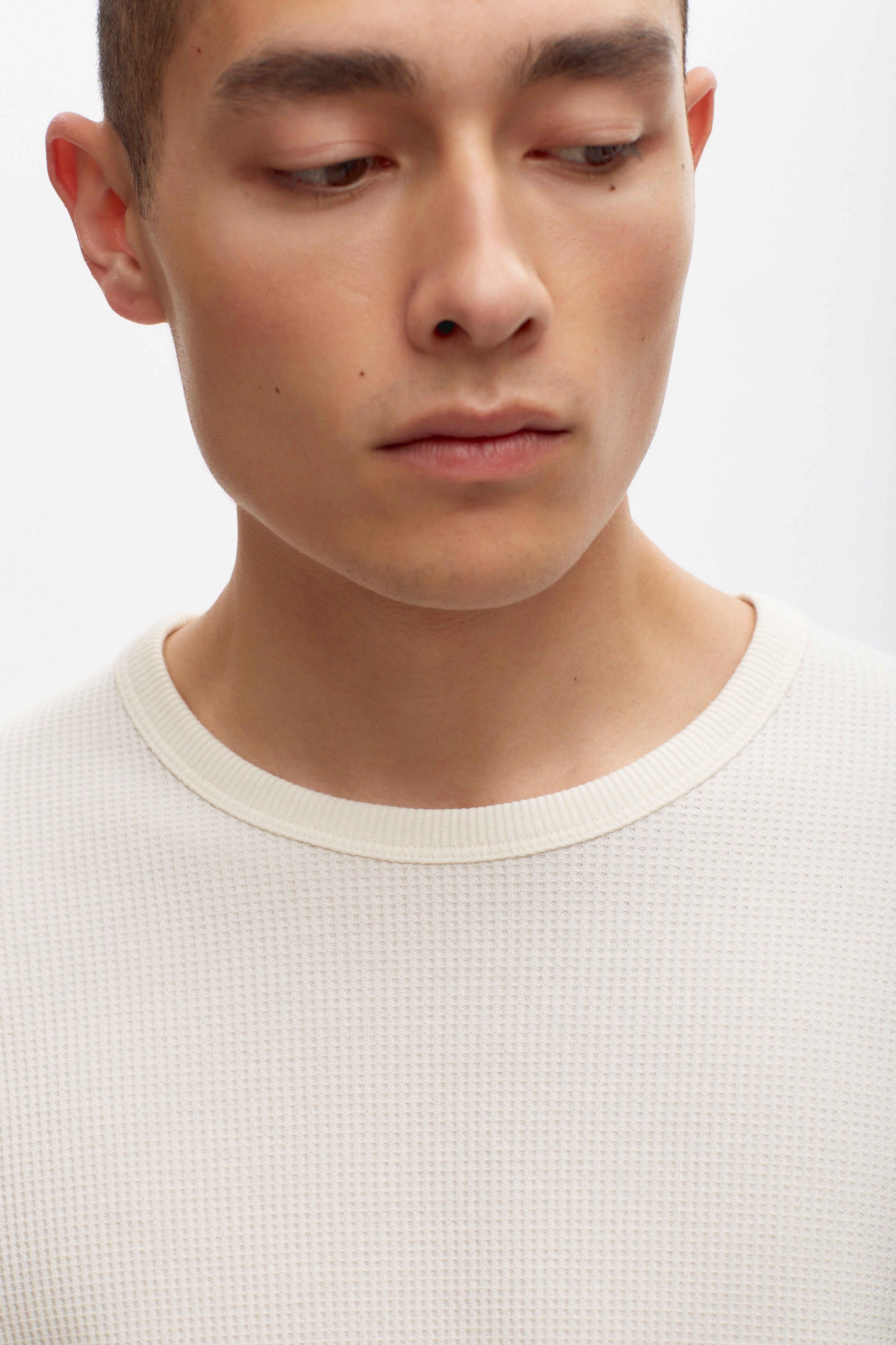 Men's Atlas Waffle Crew in Marshmallow