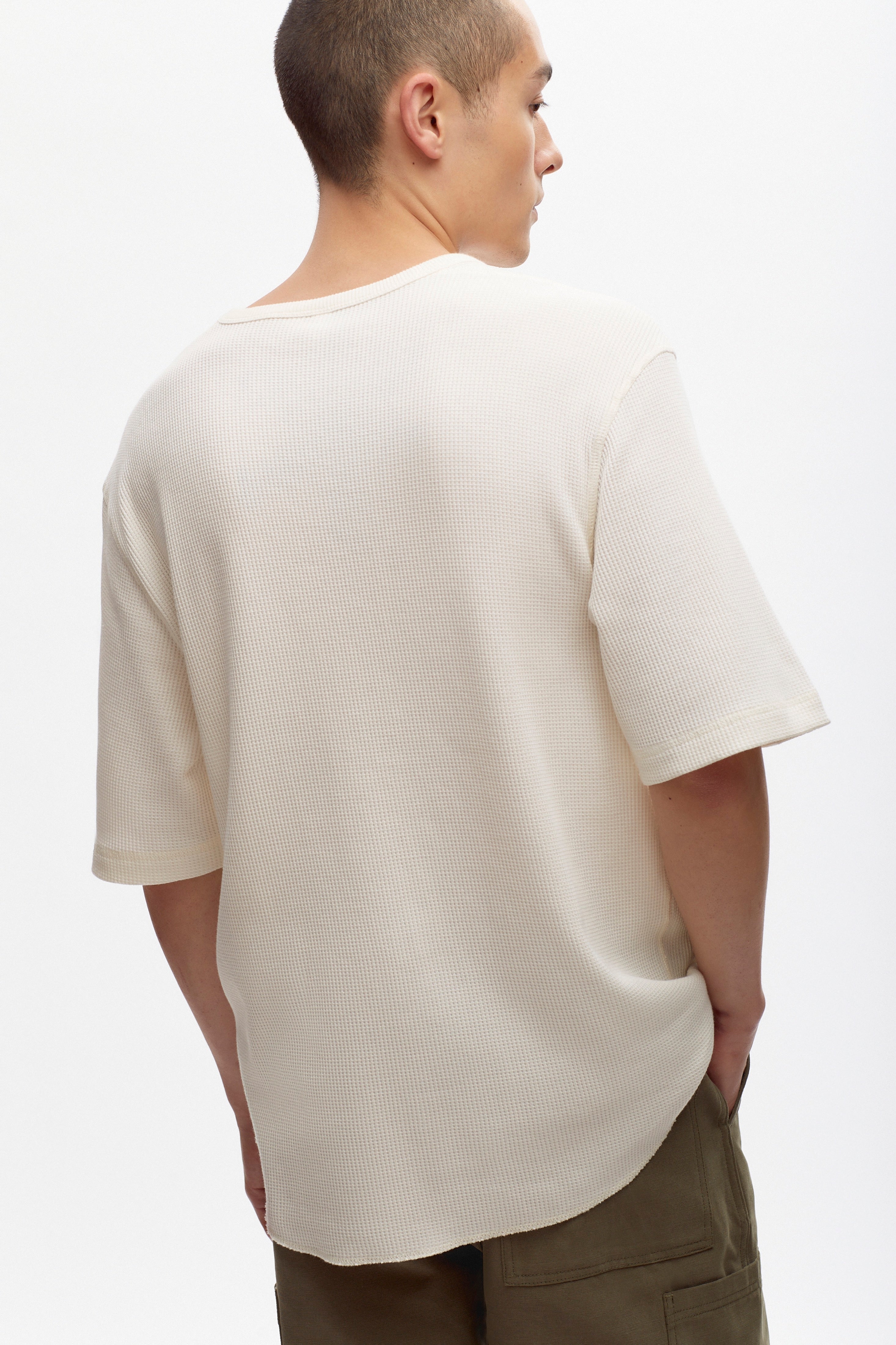 Men's Atlas Waffle Crew in Marshmallow