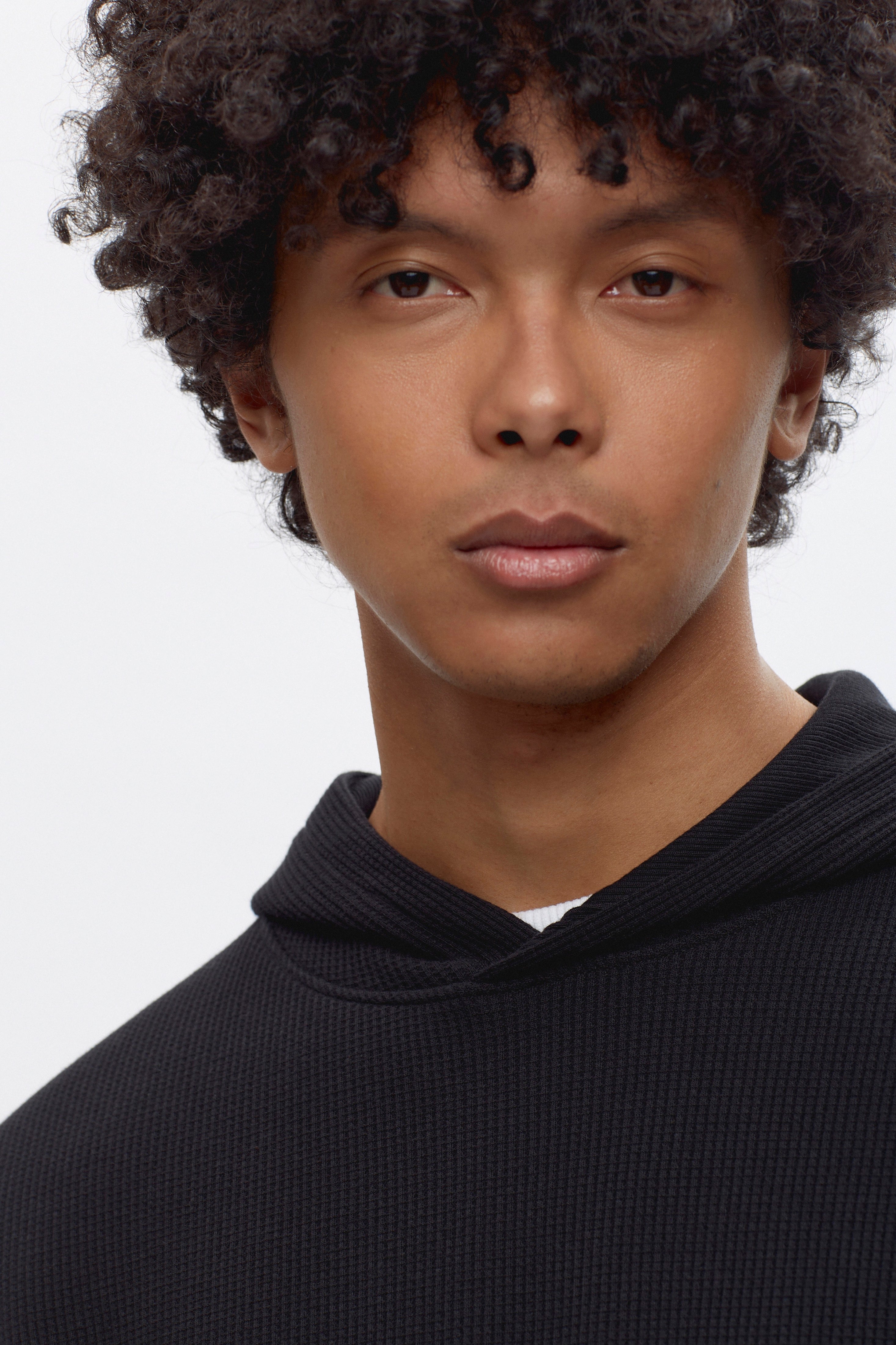 Men's Atlas Waffle Hoodie in Black