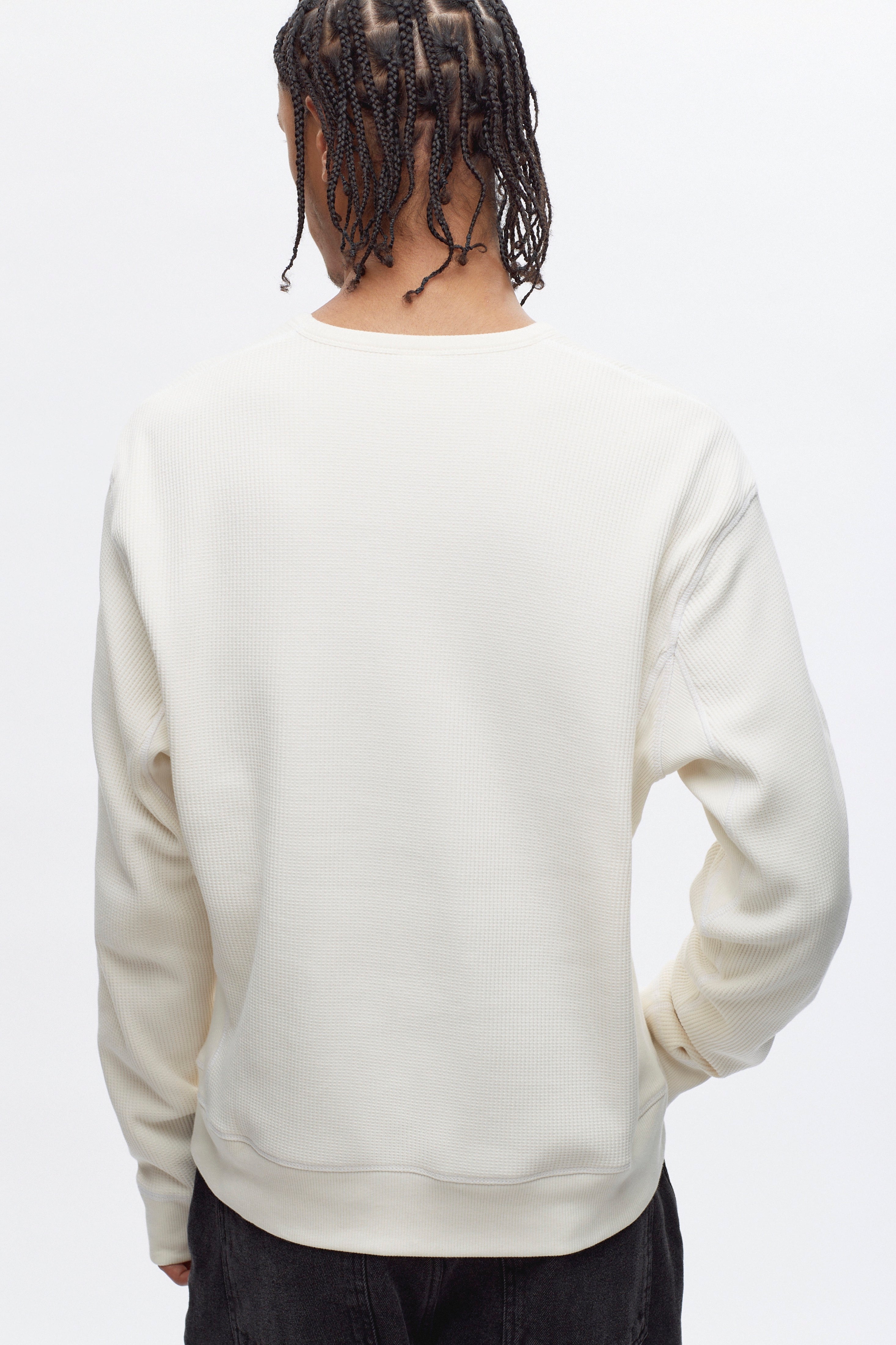 Men's Atlas Waffle Sweatshirt in Marshmallow
