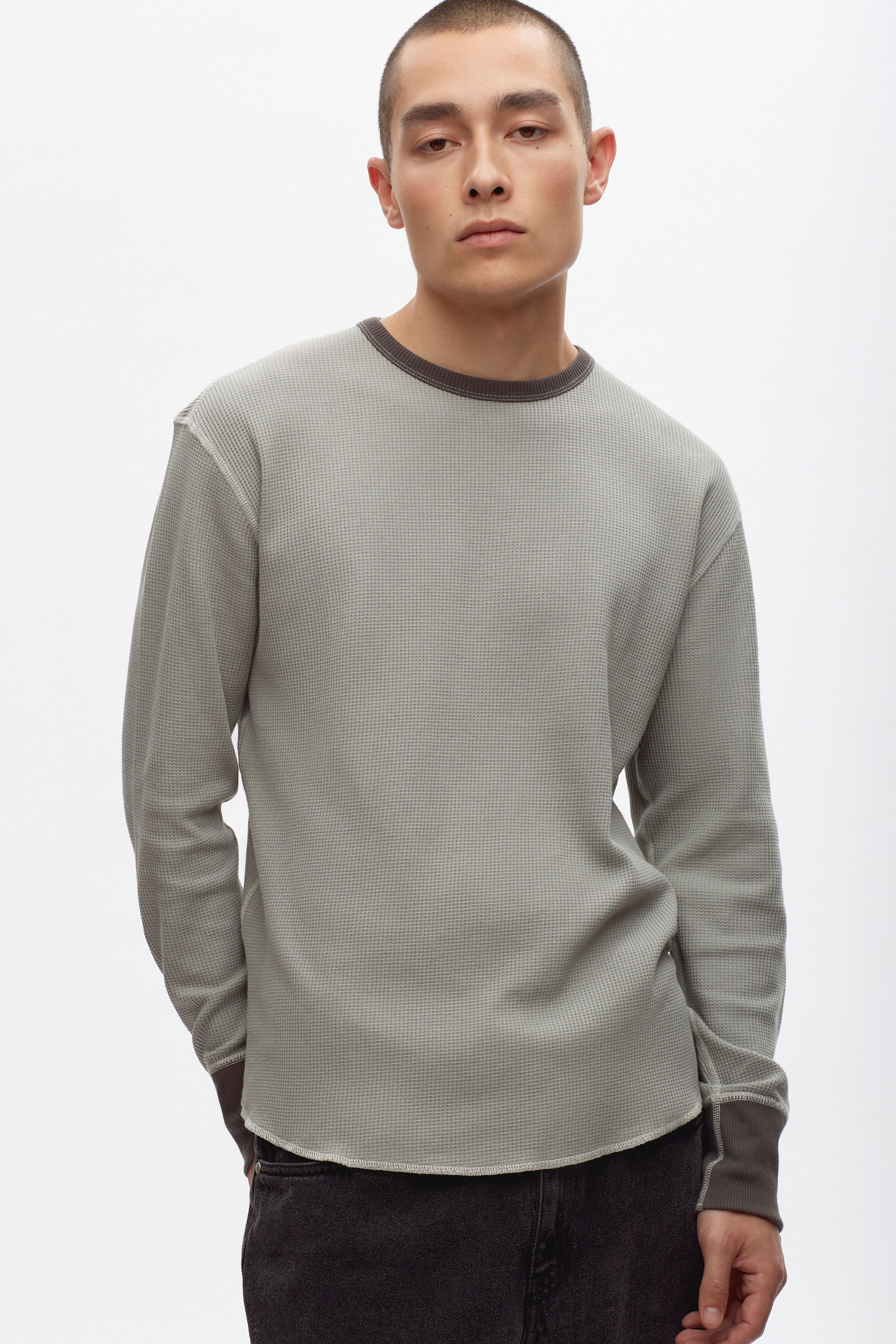 Men's Atlas Waffle Longsleeve in Neutral Grey/Beluga