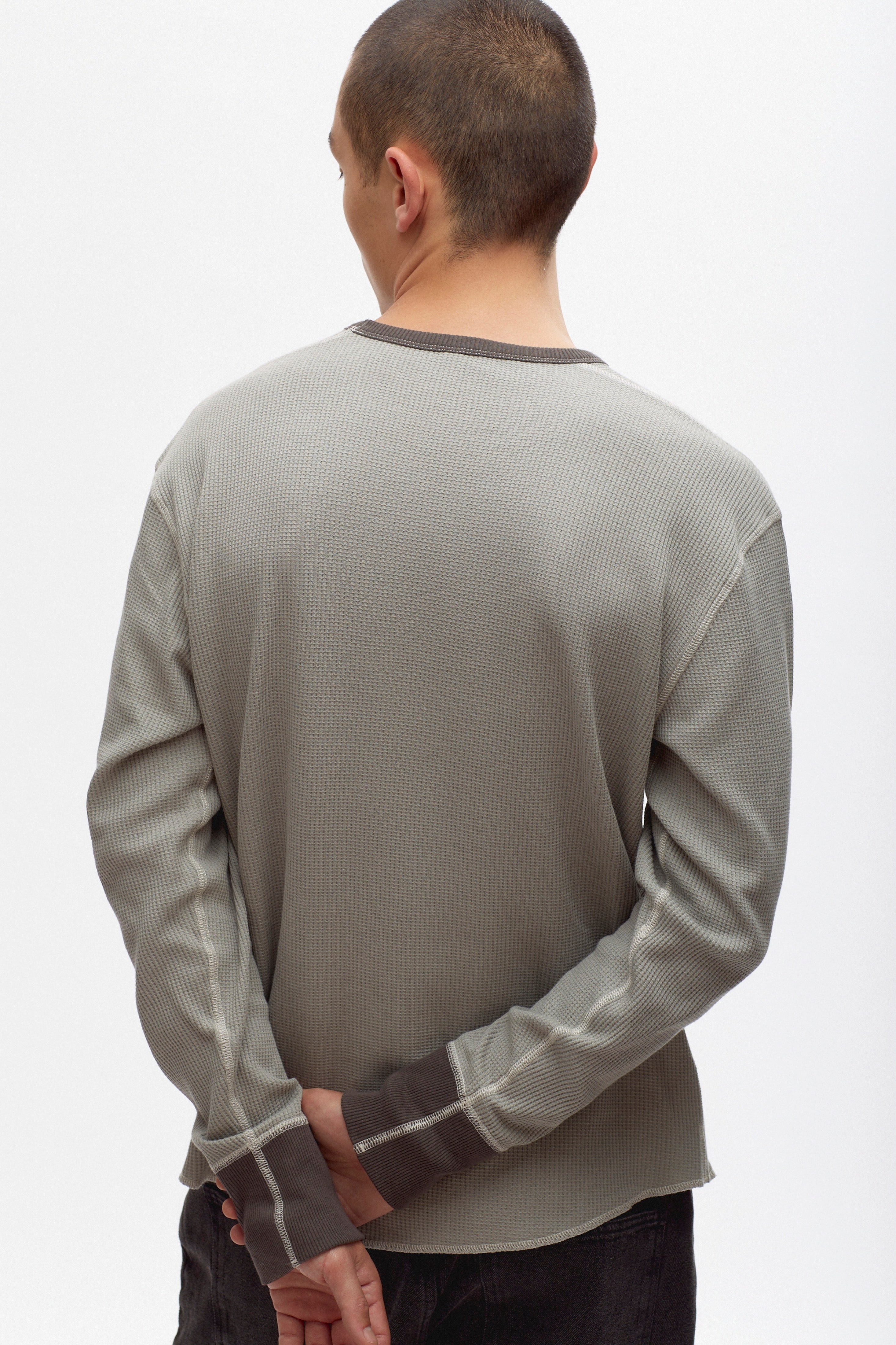 Men's Atlas Waffle Longsleeve in Neutral Grey/Beluga