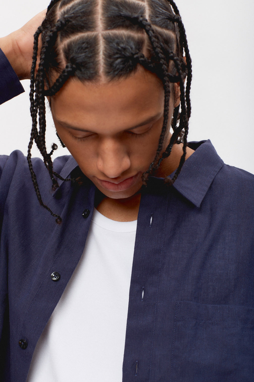 Men’s Cairo Linen Shirt in Maritime