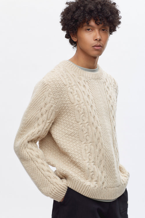 Men's Fisherman Sweater in Moon