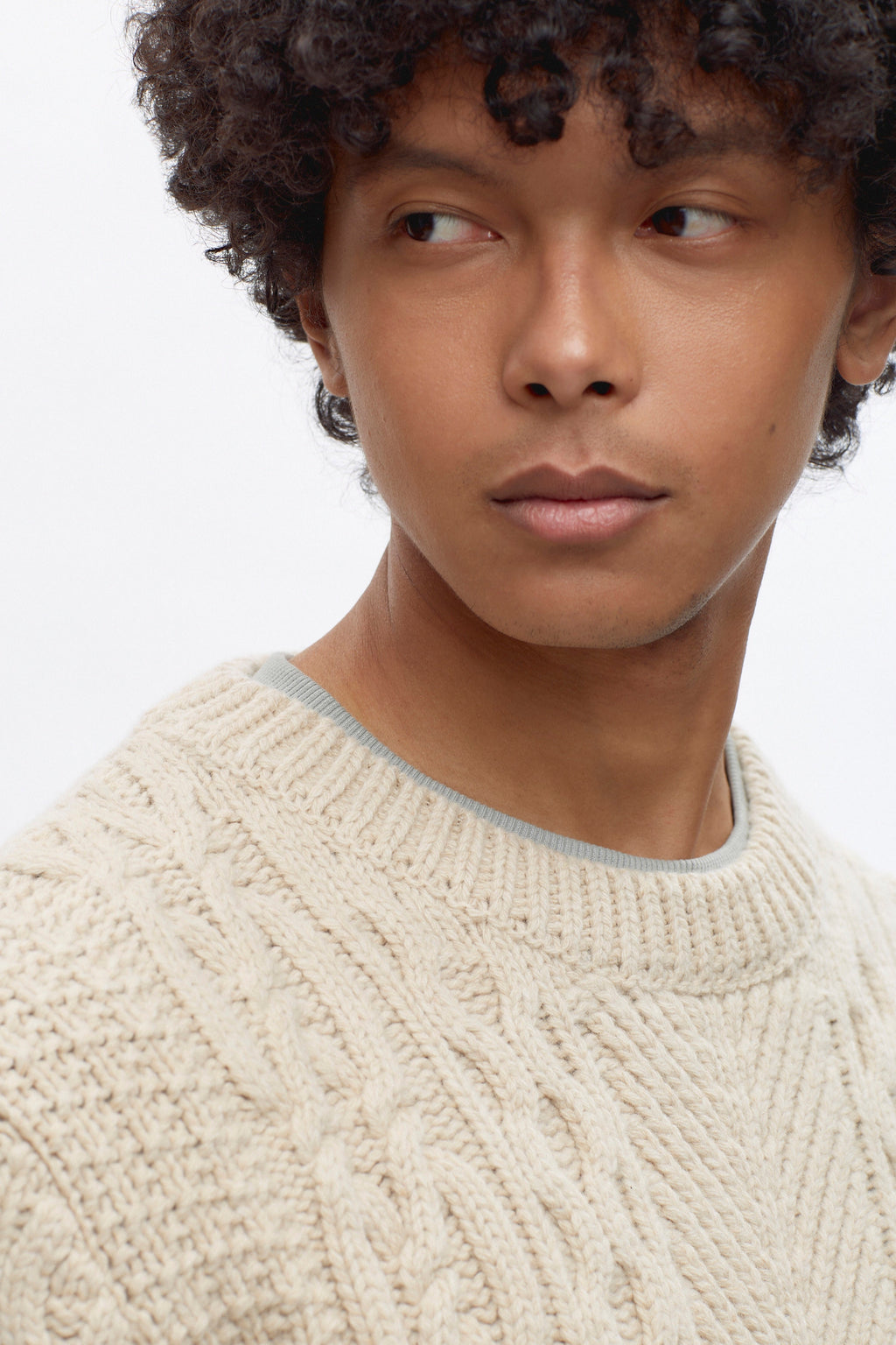 Men's Fisherman Sweater in Moon