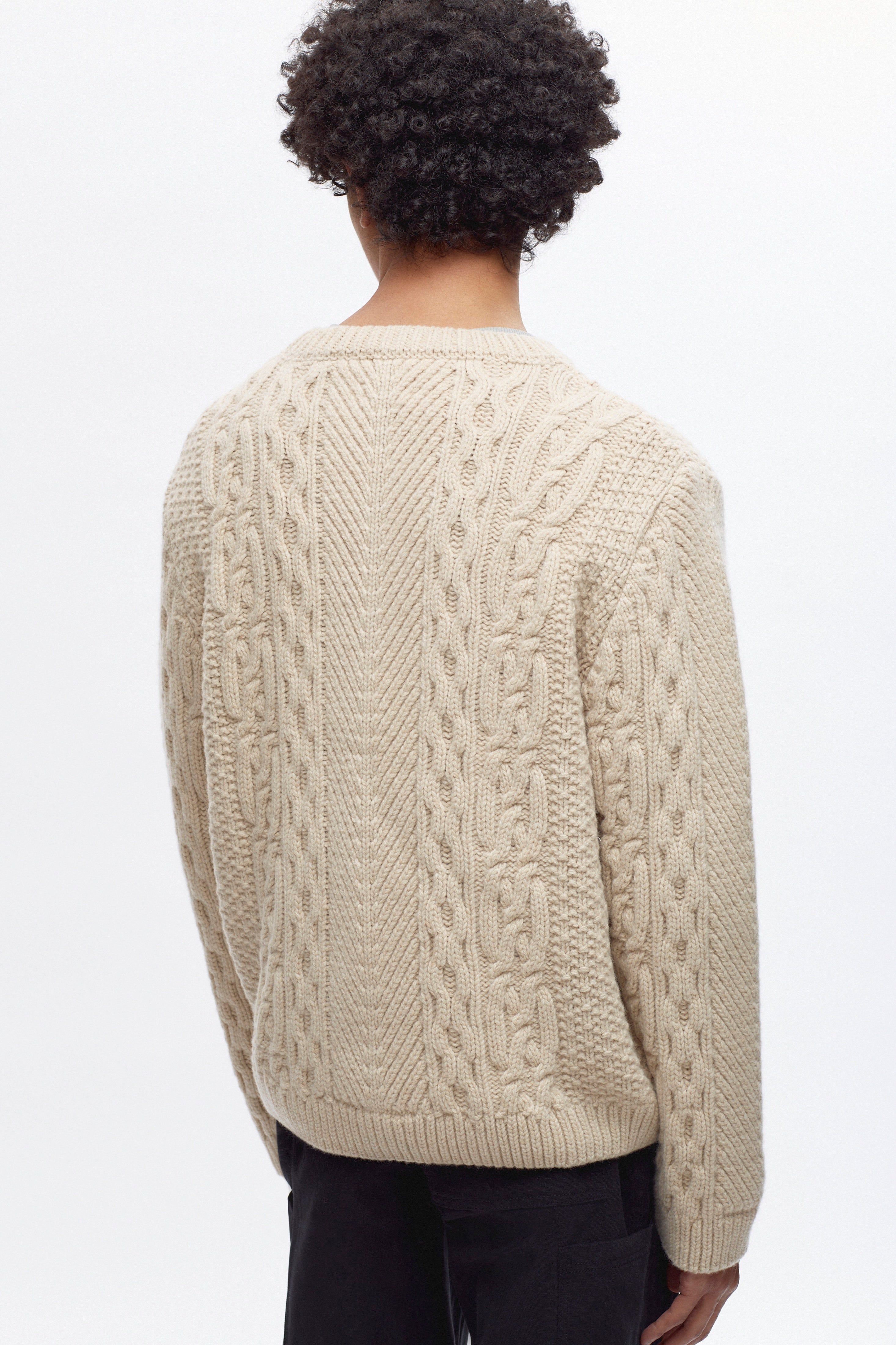 Men's Fisherman Sweater in Moon