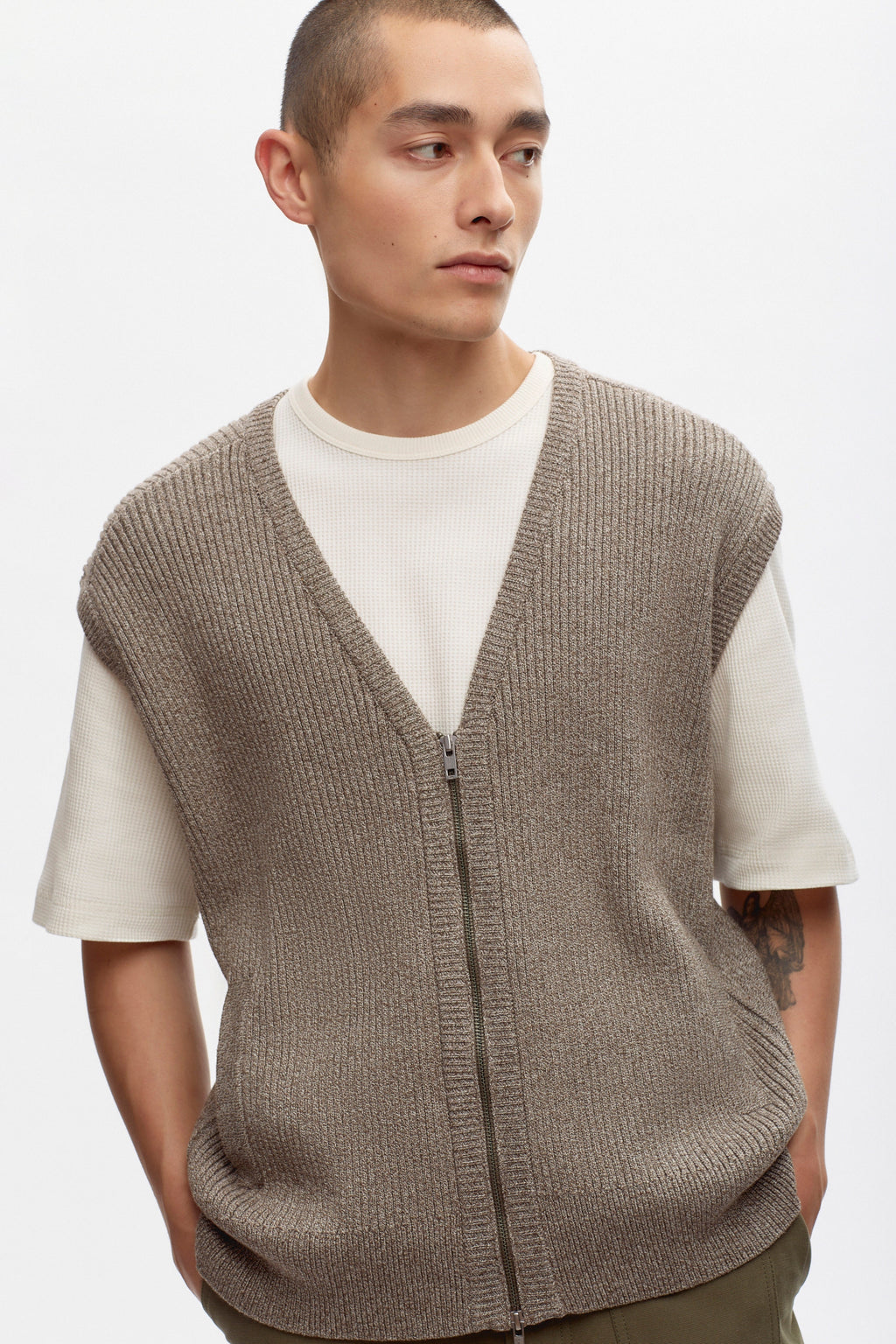 Men's Khorshid Track Vest in Umber Melange