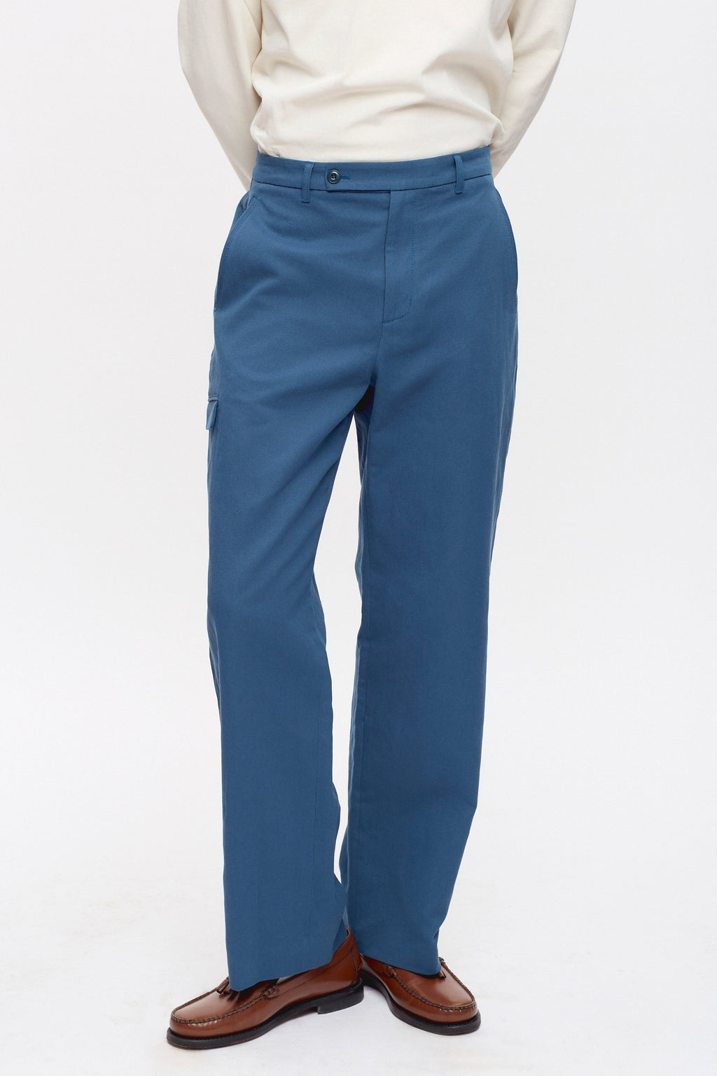 Men's Laureate Linen Trouser in Nile Blue
