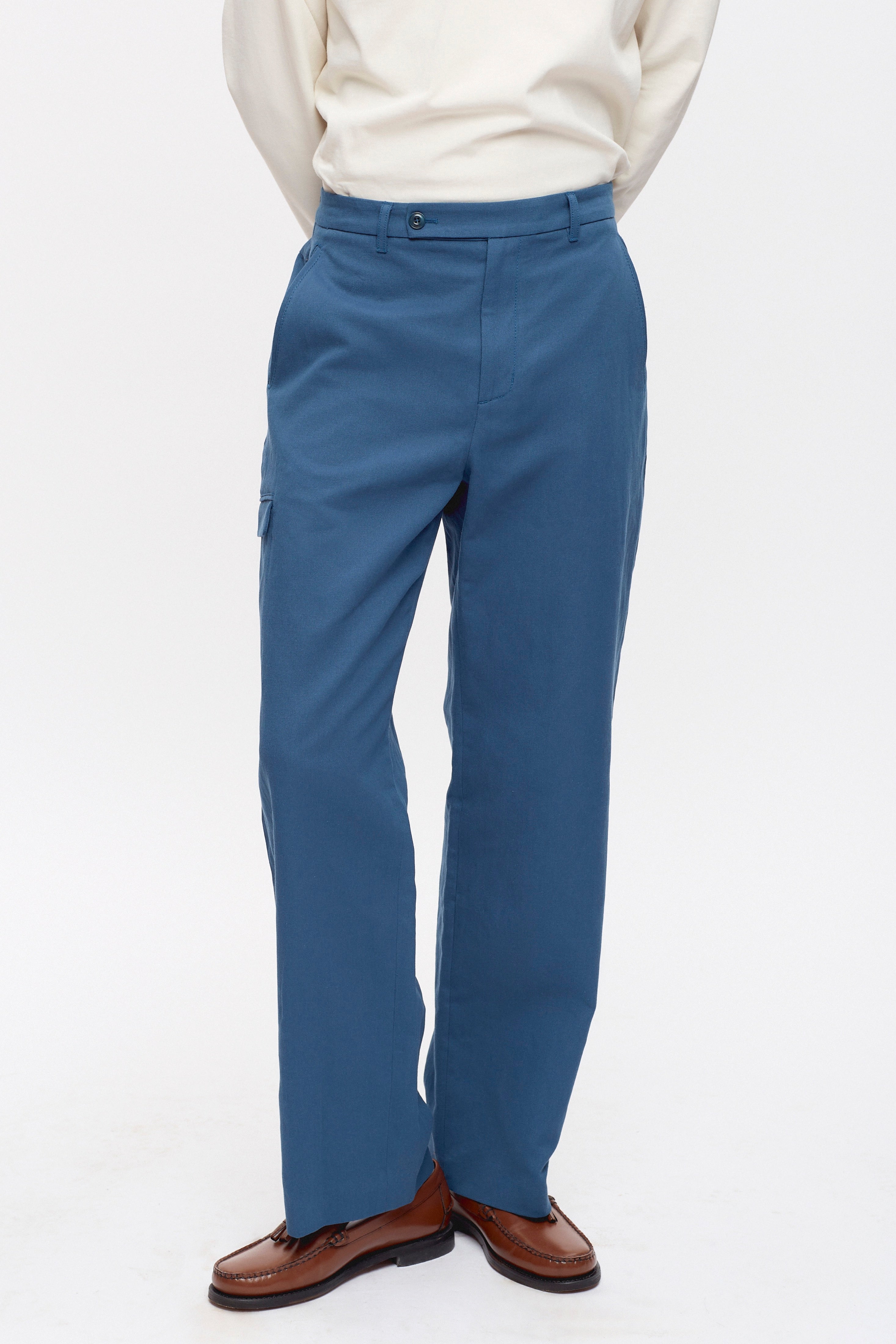 Men's Laureate Linen Trouser in Nile Blue