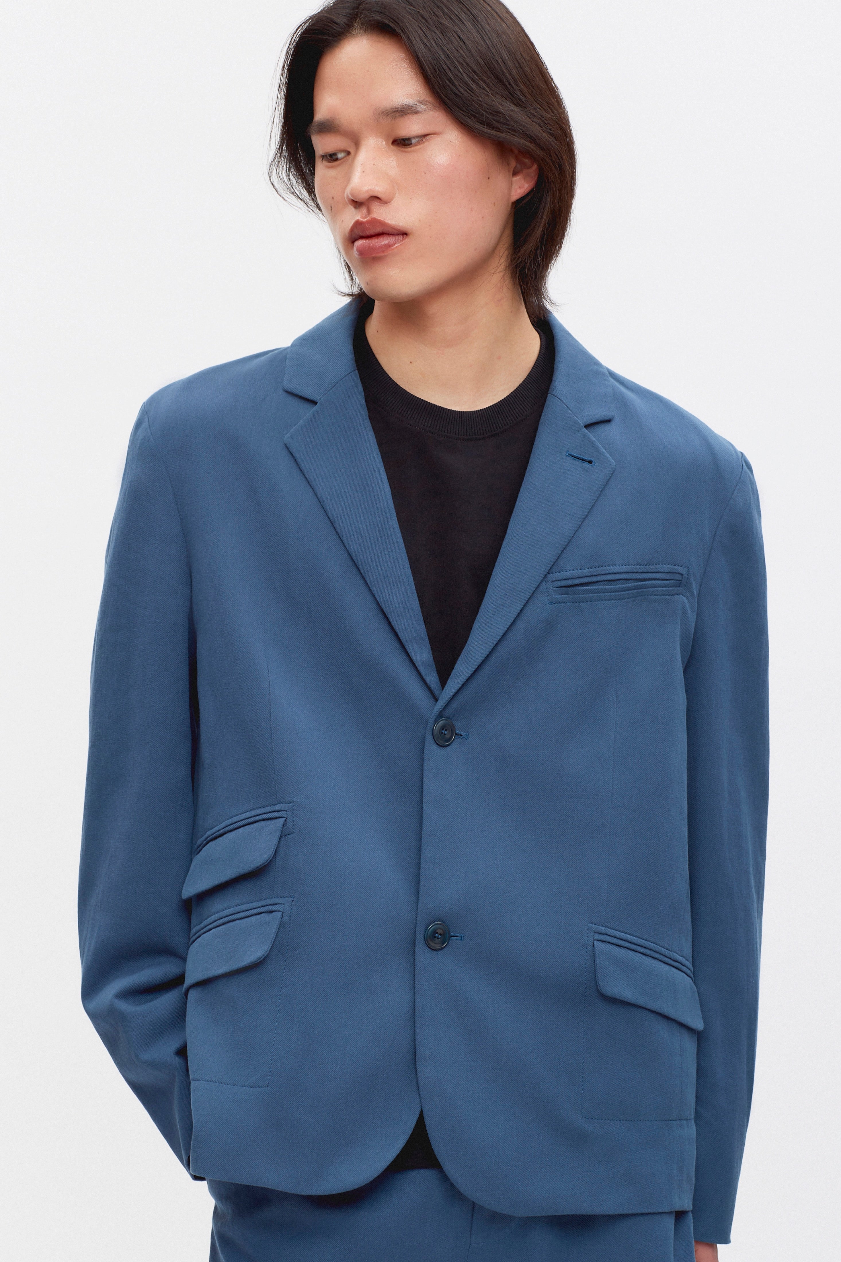 Men's Linen Laureate Jacket in Nile Blue
