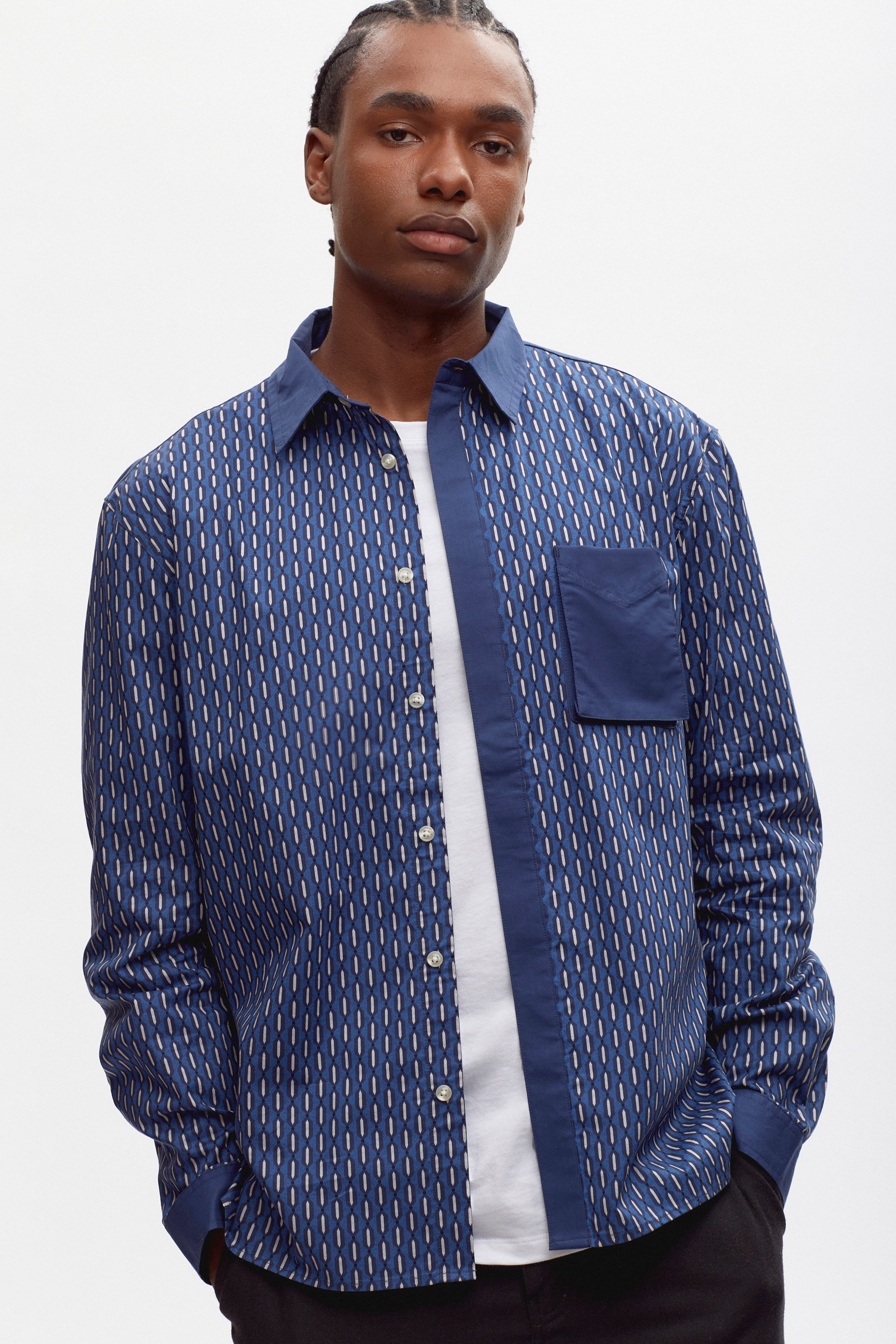 Men's Namat Shirt in AW24-203/Blue