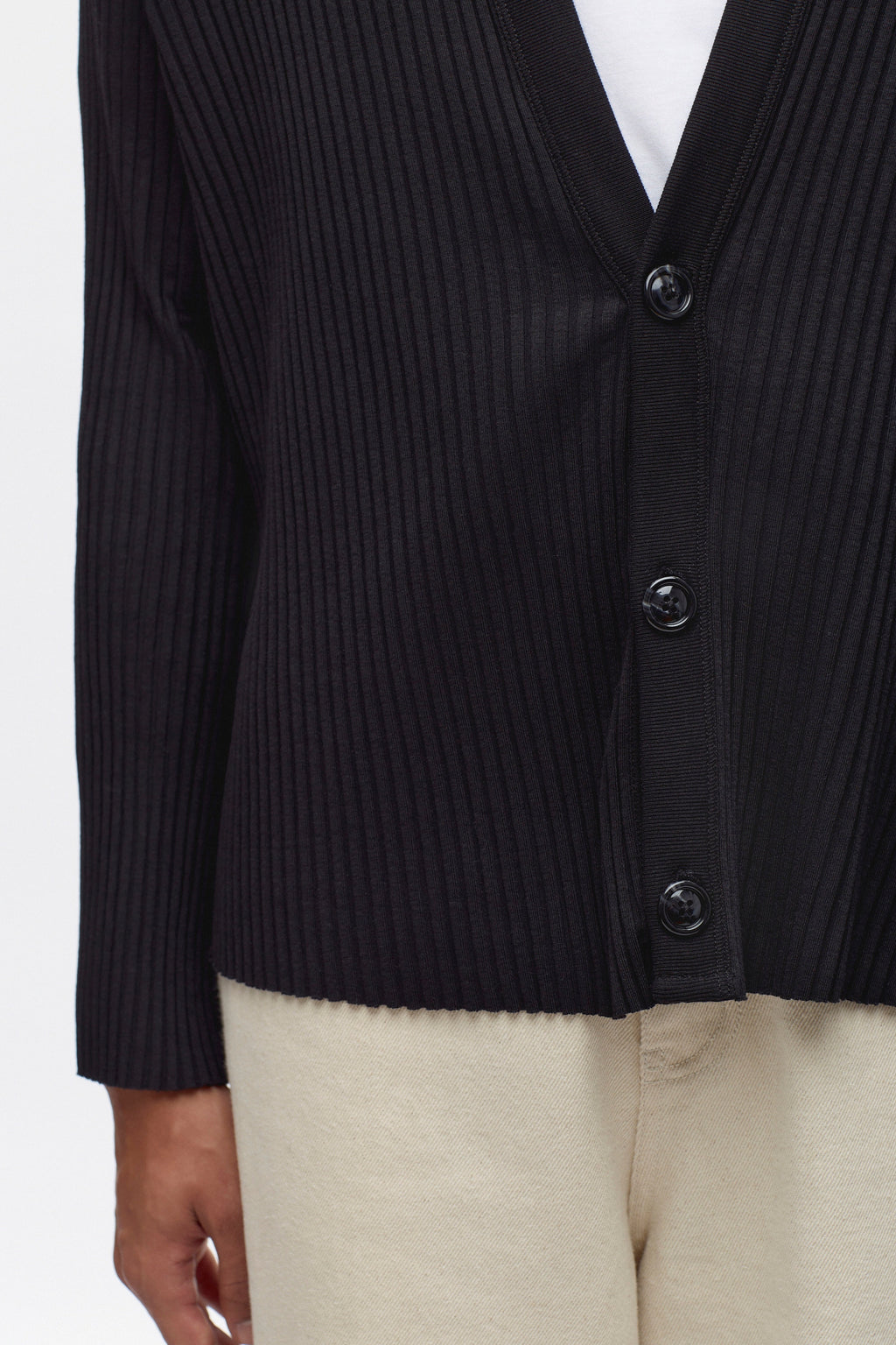 Men's Nile Rib Cardigan in Black