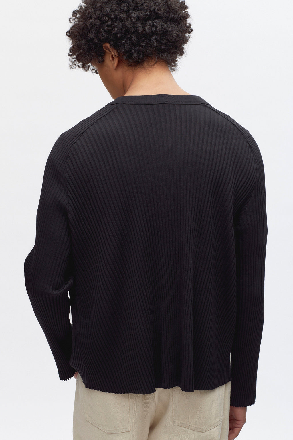 Men's Nile Rib Cardigan in Black
