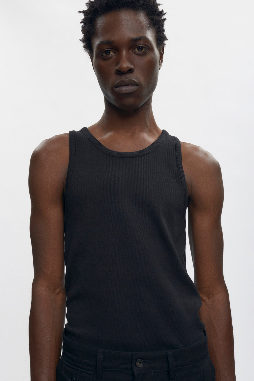 Men's Rib Tank in Black