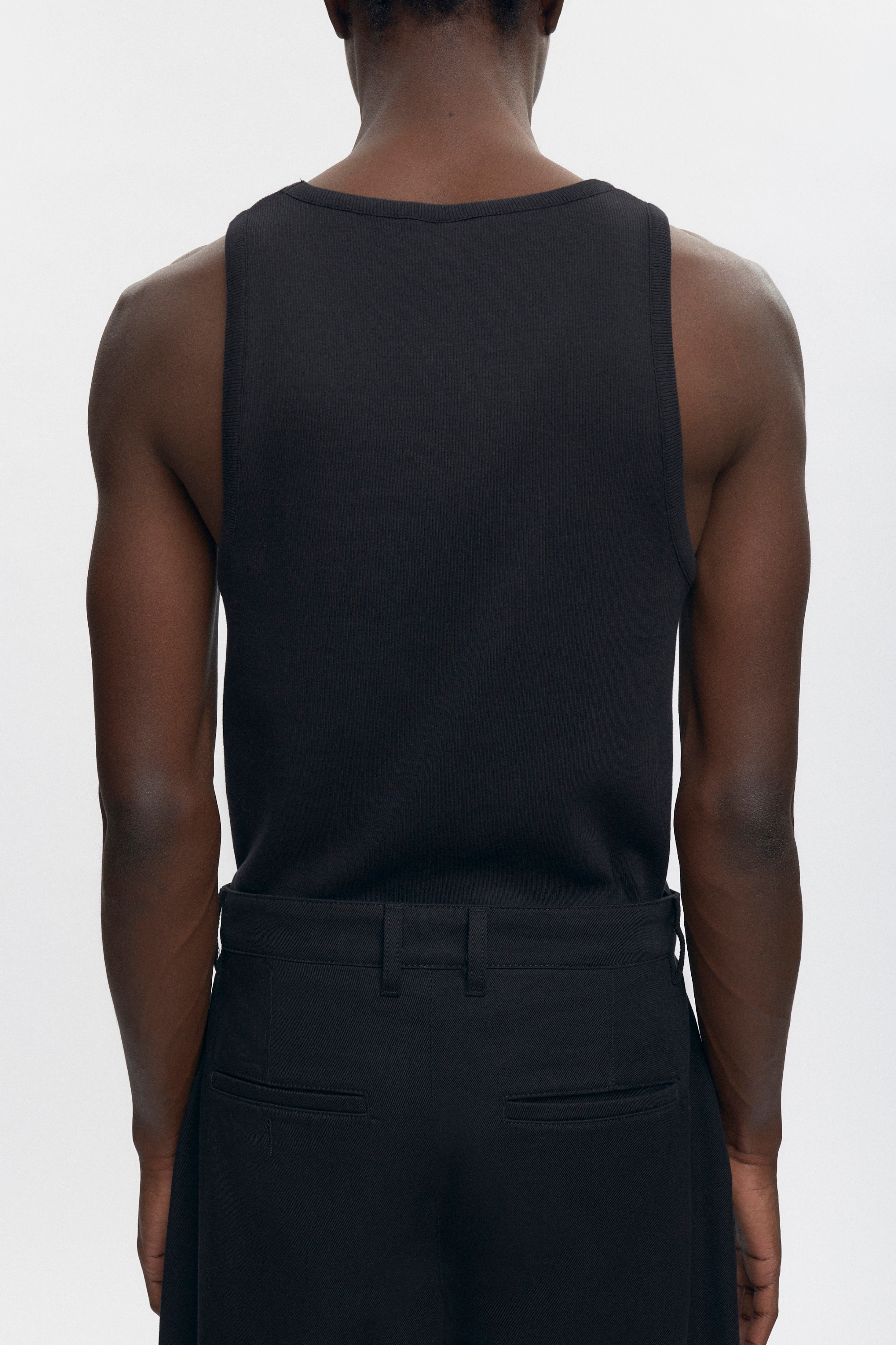 Men's Rib Tank in Black