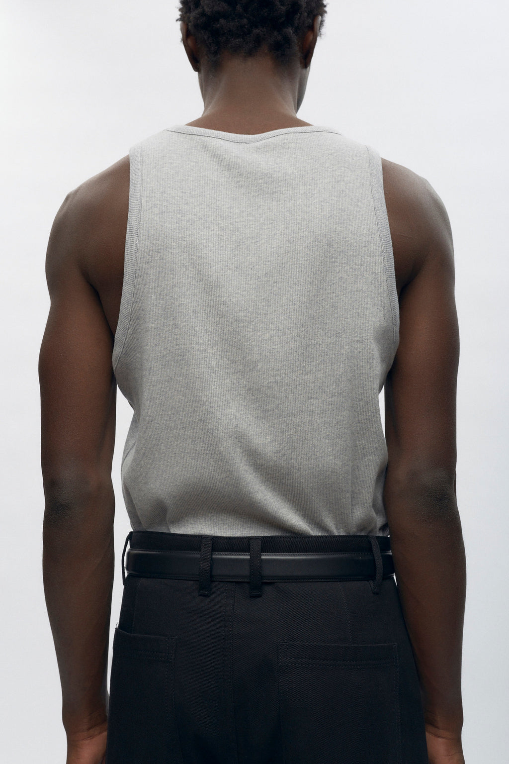 Men's Rib Tank in Heather Grey
