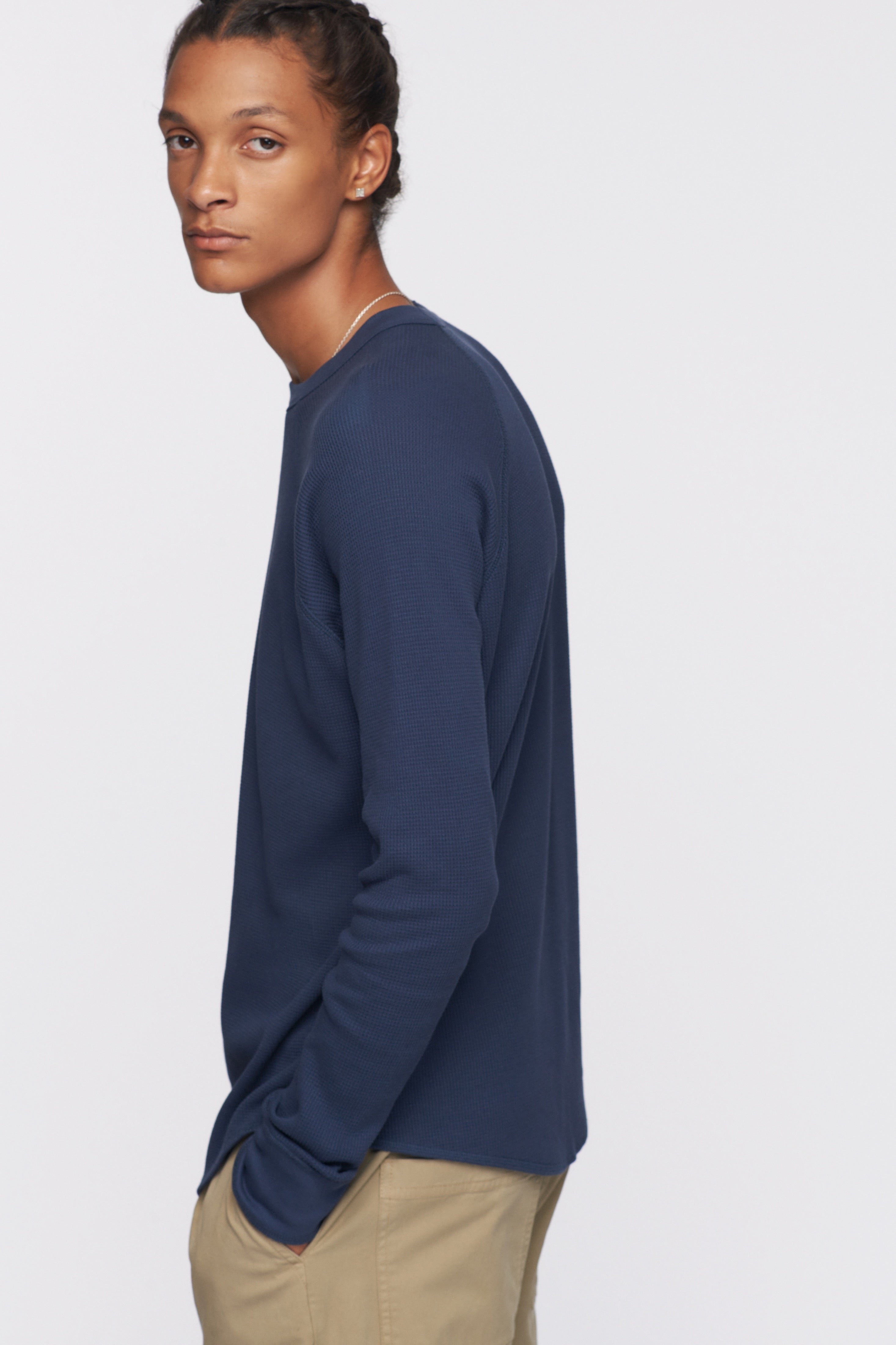 Men's Thermal Longsleeve in Night Blue