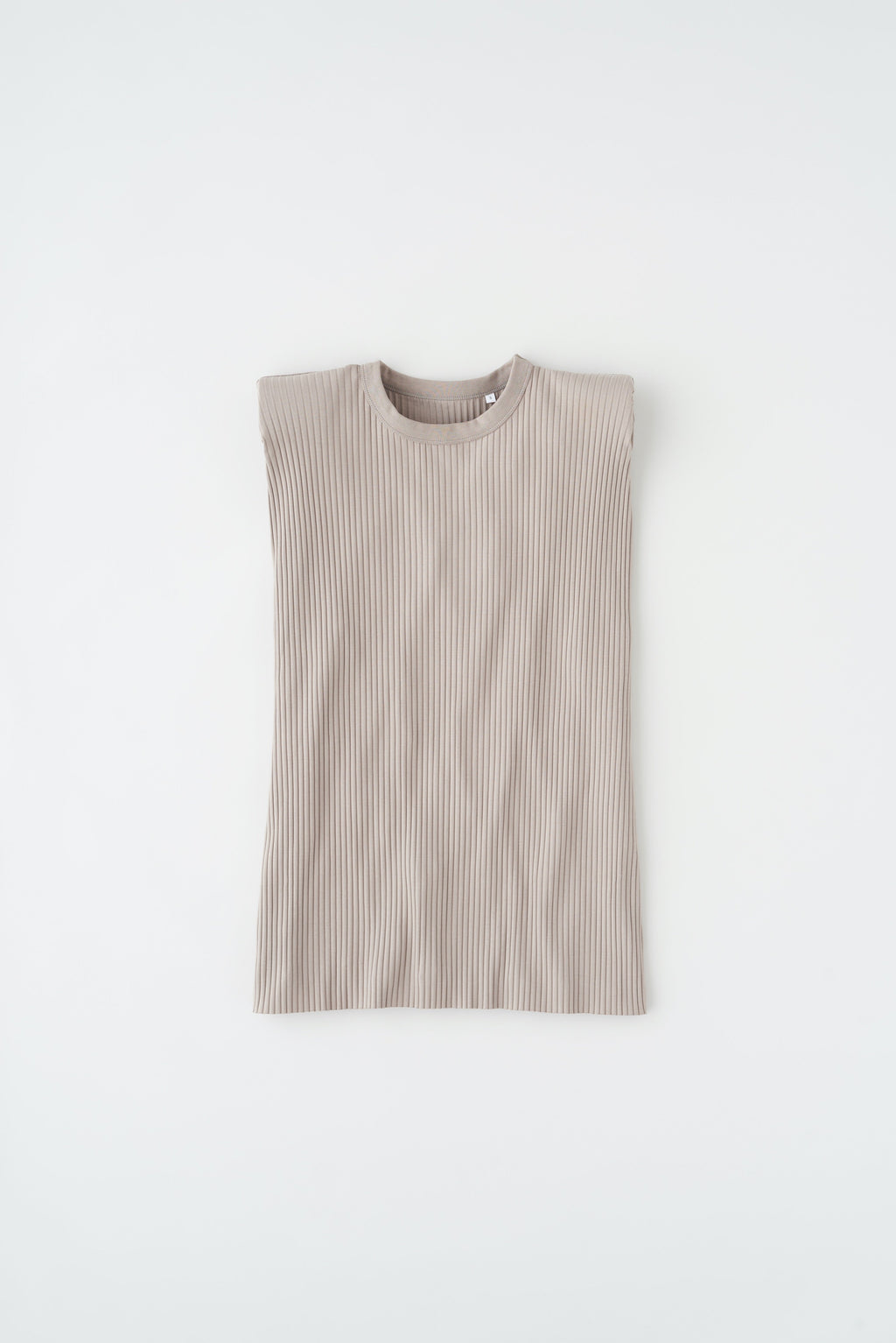 Ribbed Power Tank in Taupe