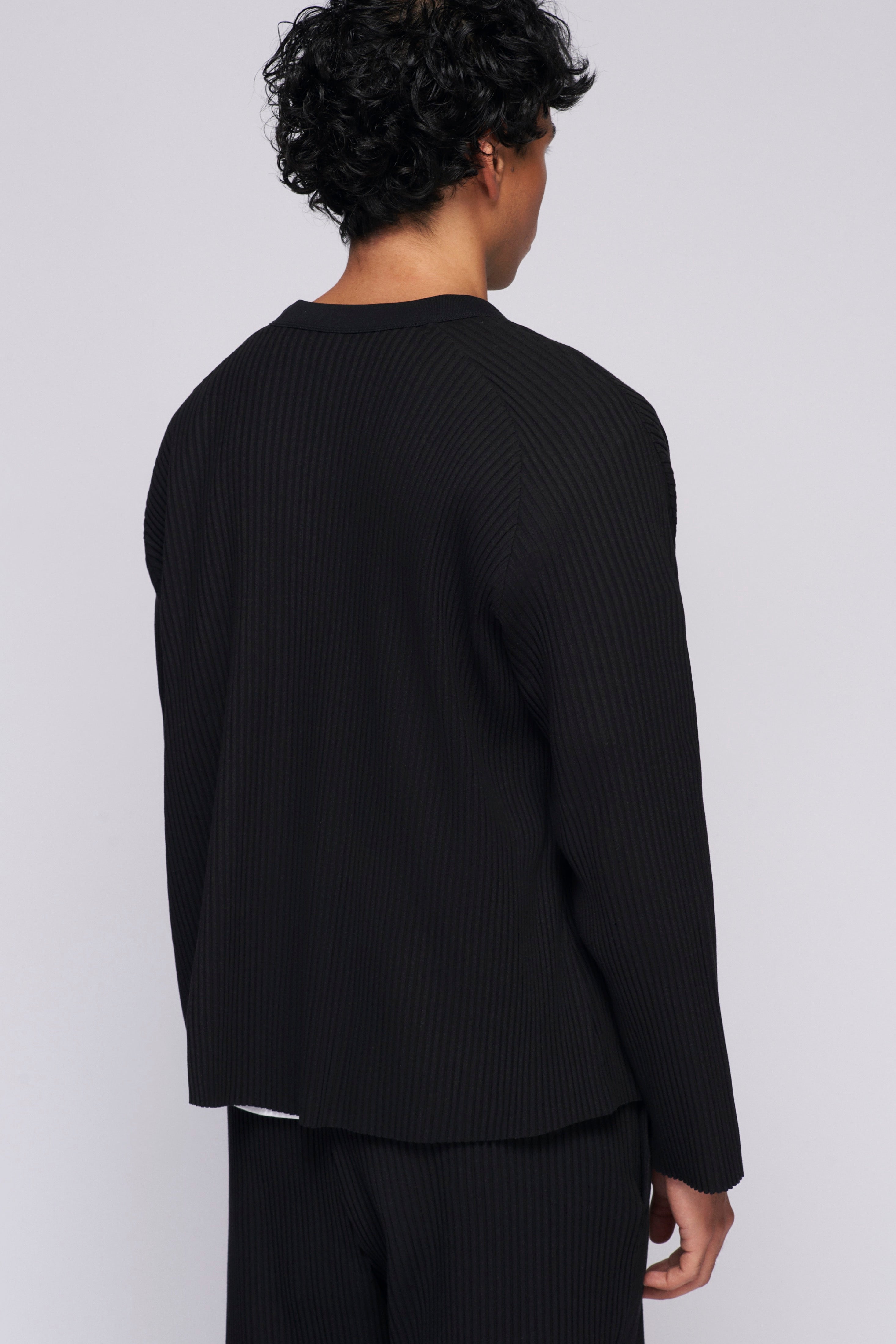Unisex Nile Rib Cardigan in Black