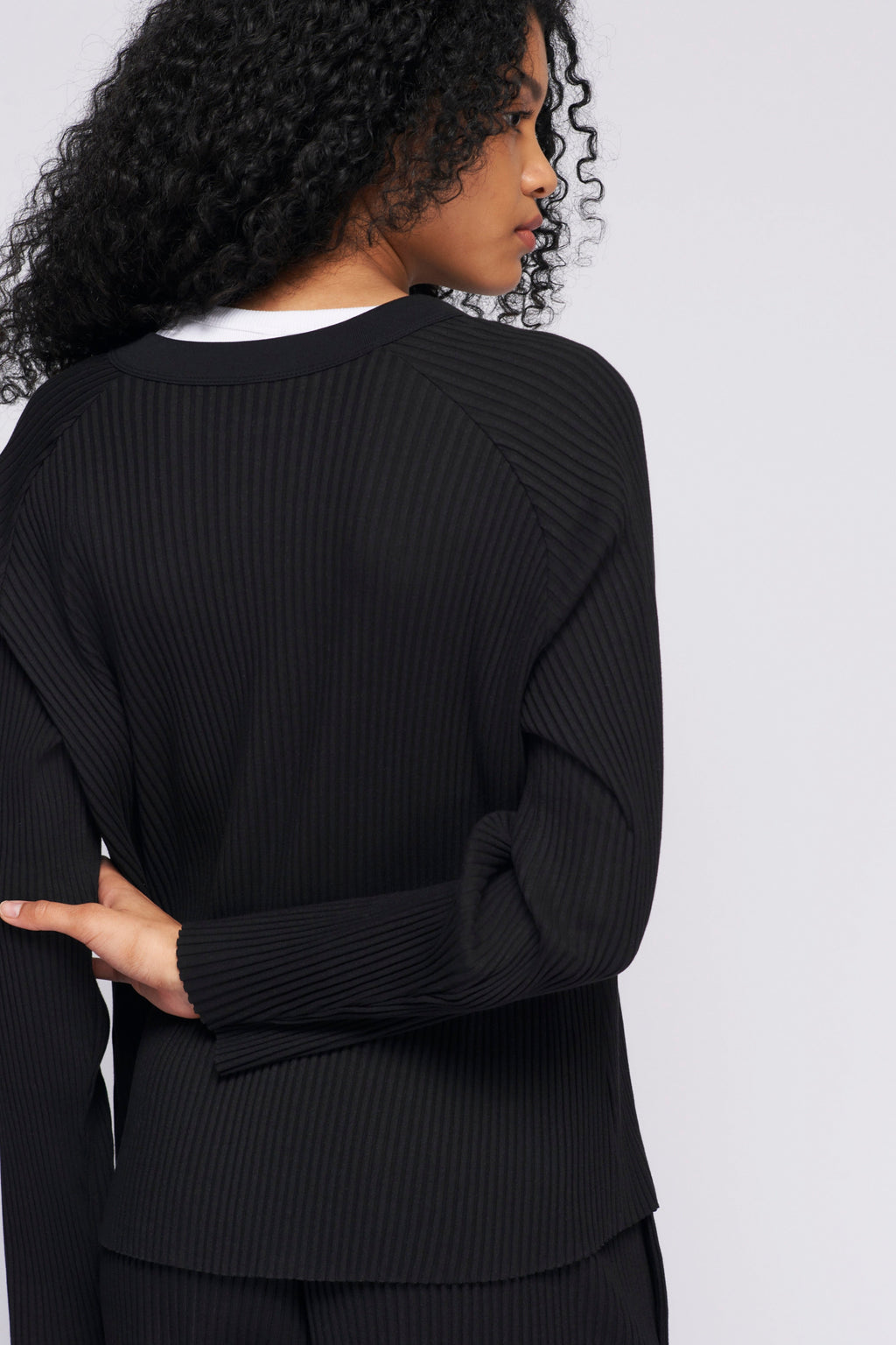 Unisex Nile Rib Cardigan in Black