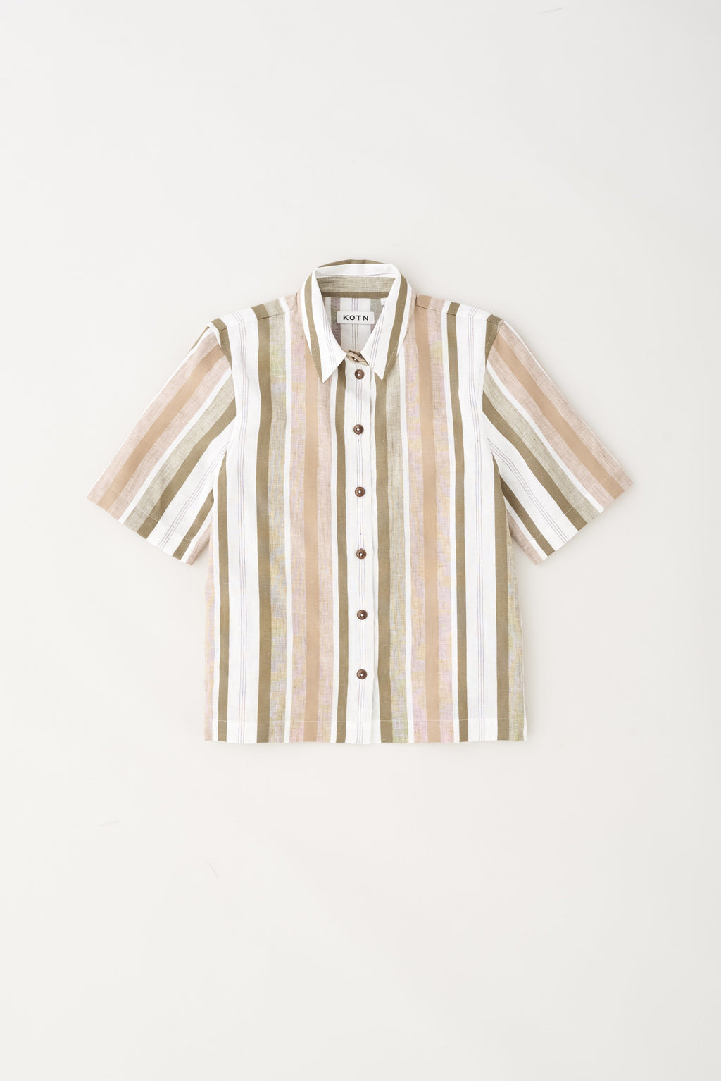 Women's Agaza Shirt in Olive Stripe