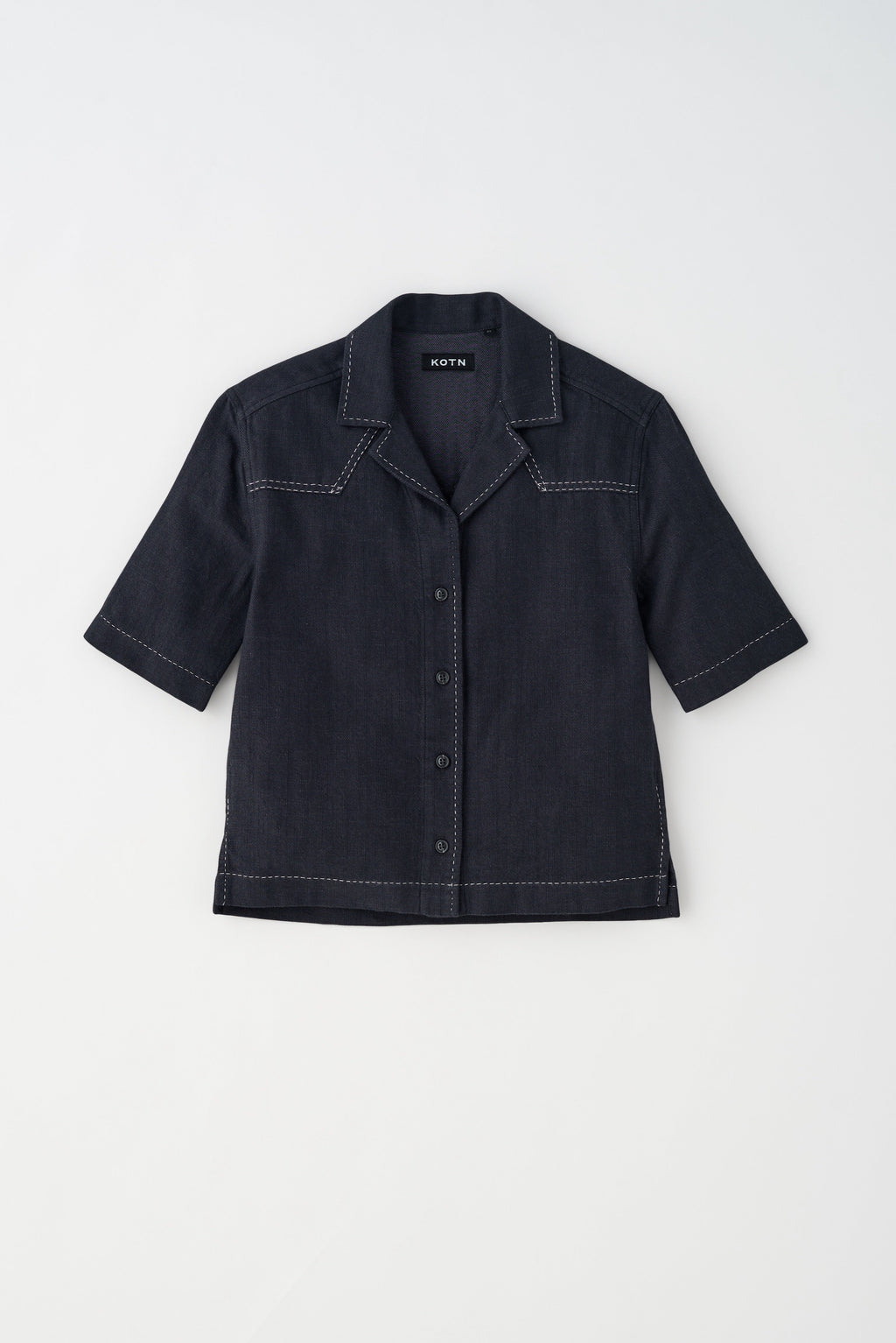 Women's Asmar Shirt in Black Herringbone