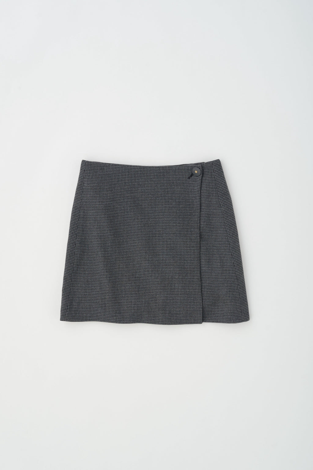 Women's Rosetta Wool Skirt in Black/Herringbone