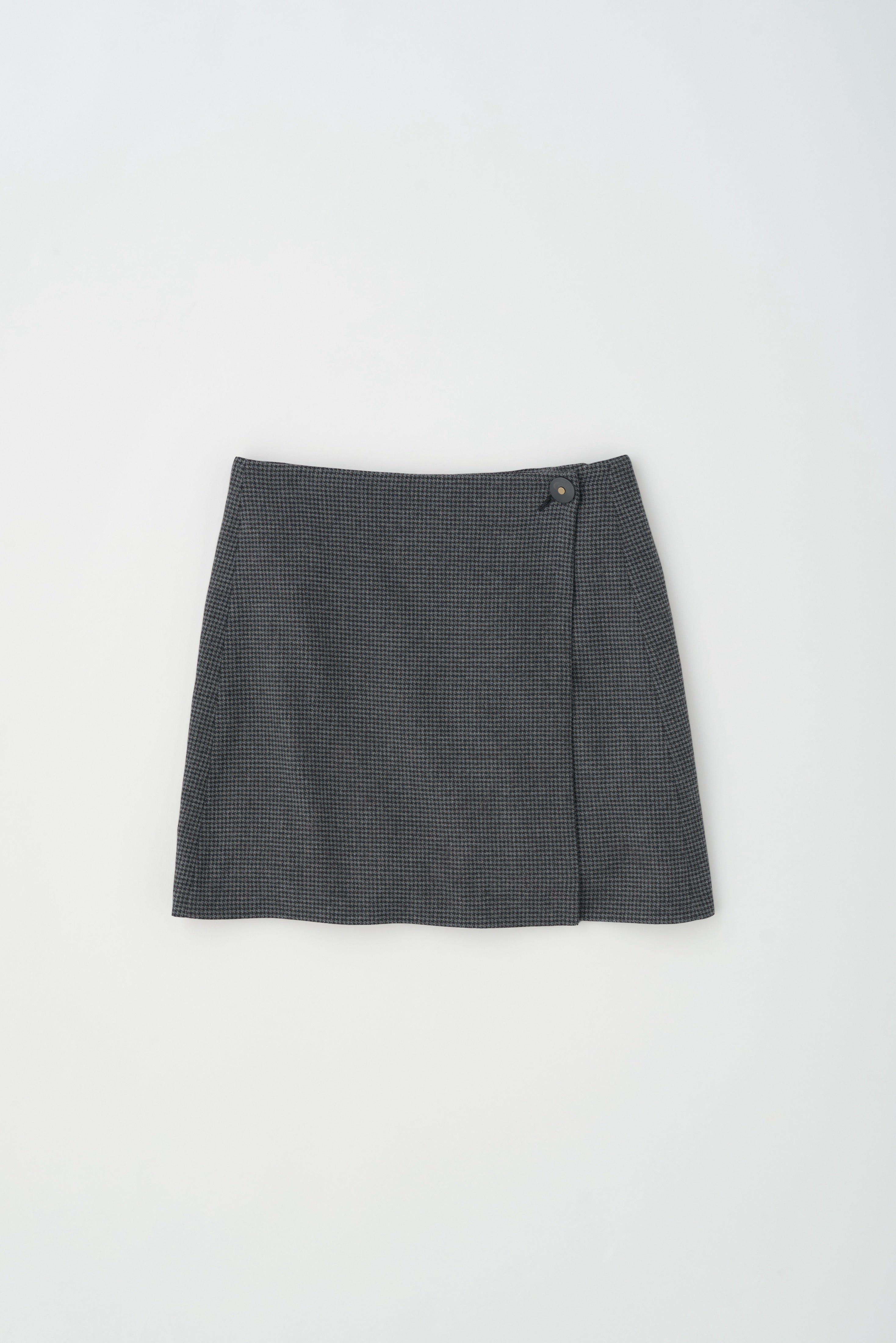 Women's Rosetta Wool Skirt in Black/Herringbone