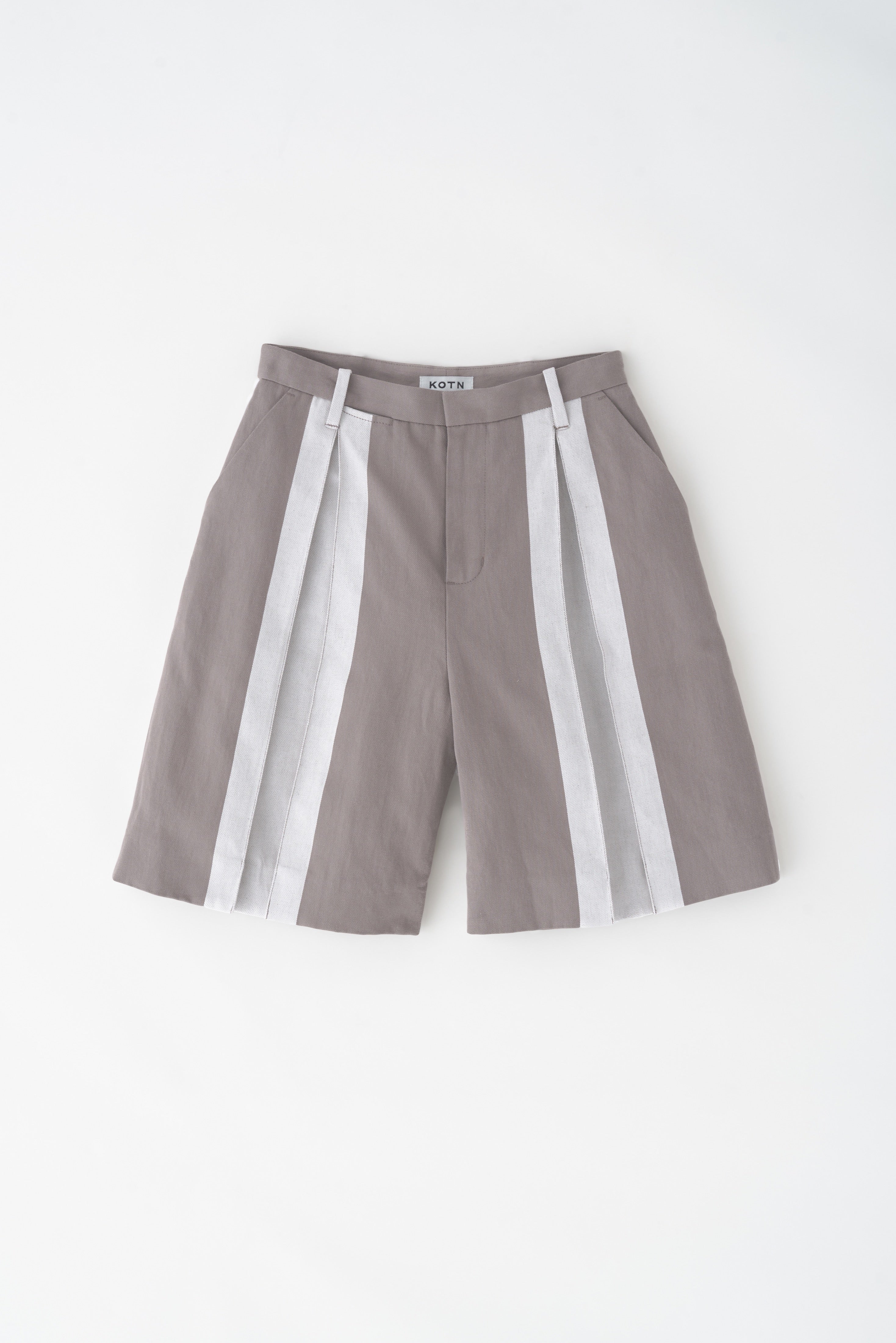 Linen Station Short in Birch/Brindle Stripe