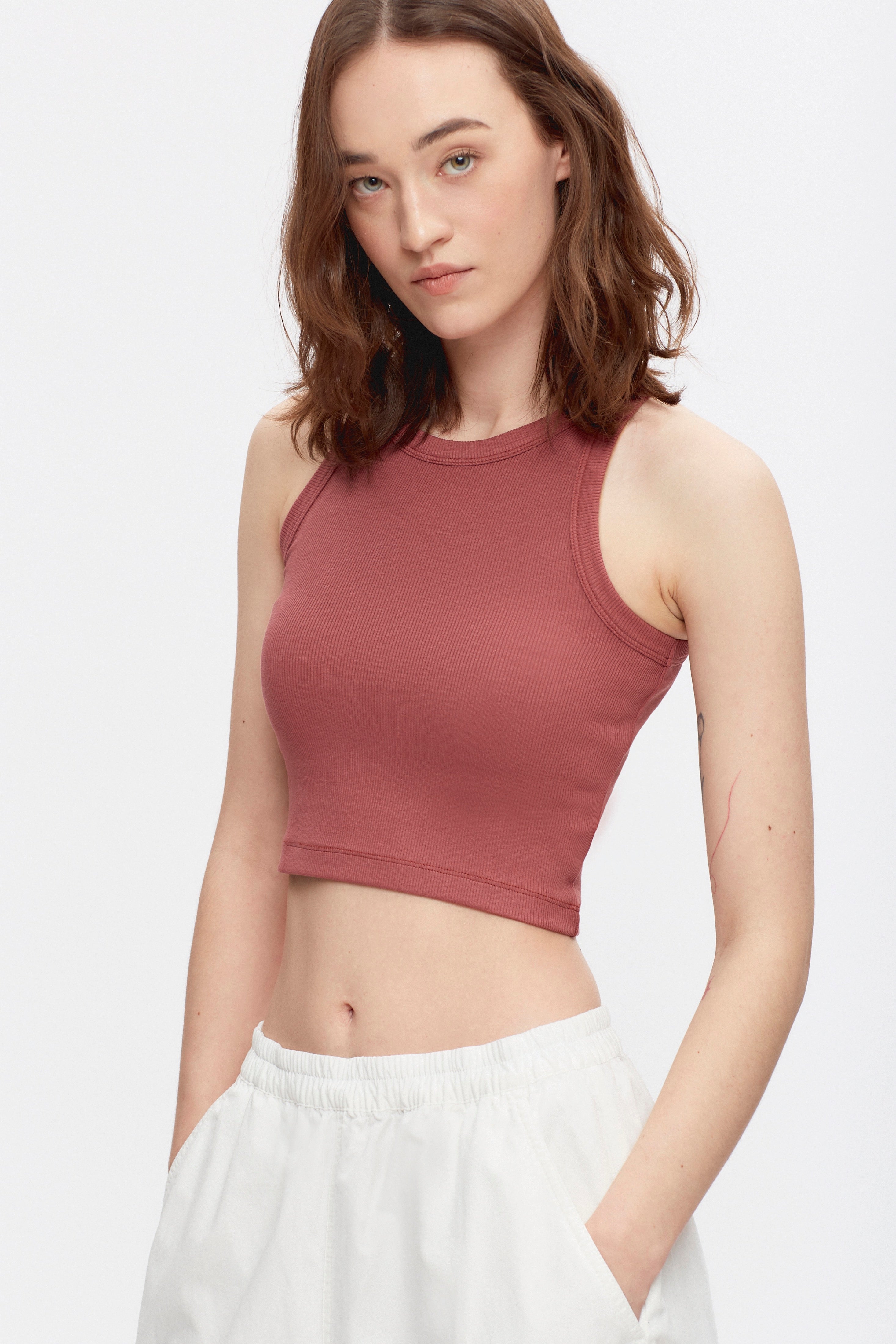 Women's Crop Racer Tank
