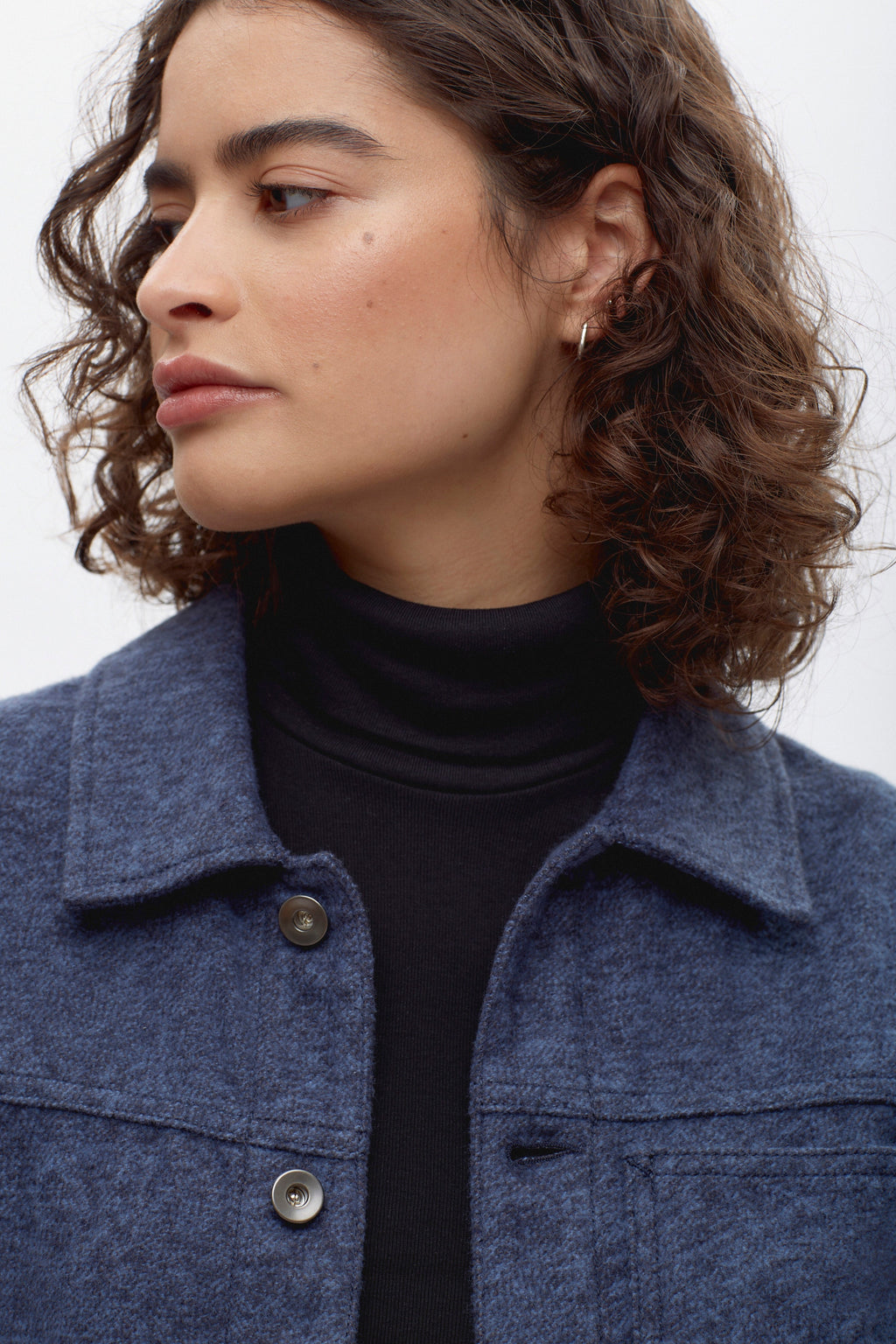 Flannel Esna Jacket in Denim Herringbone