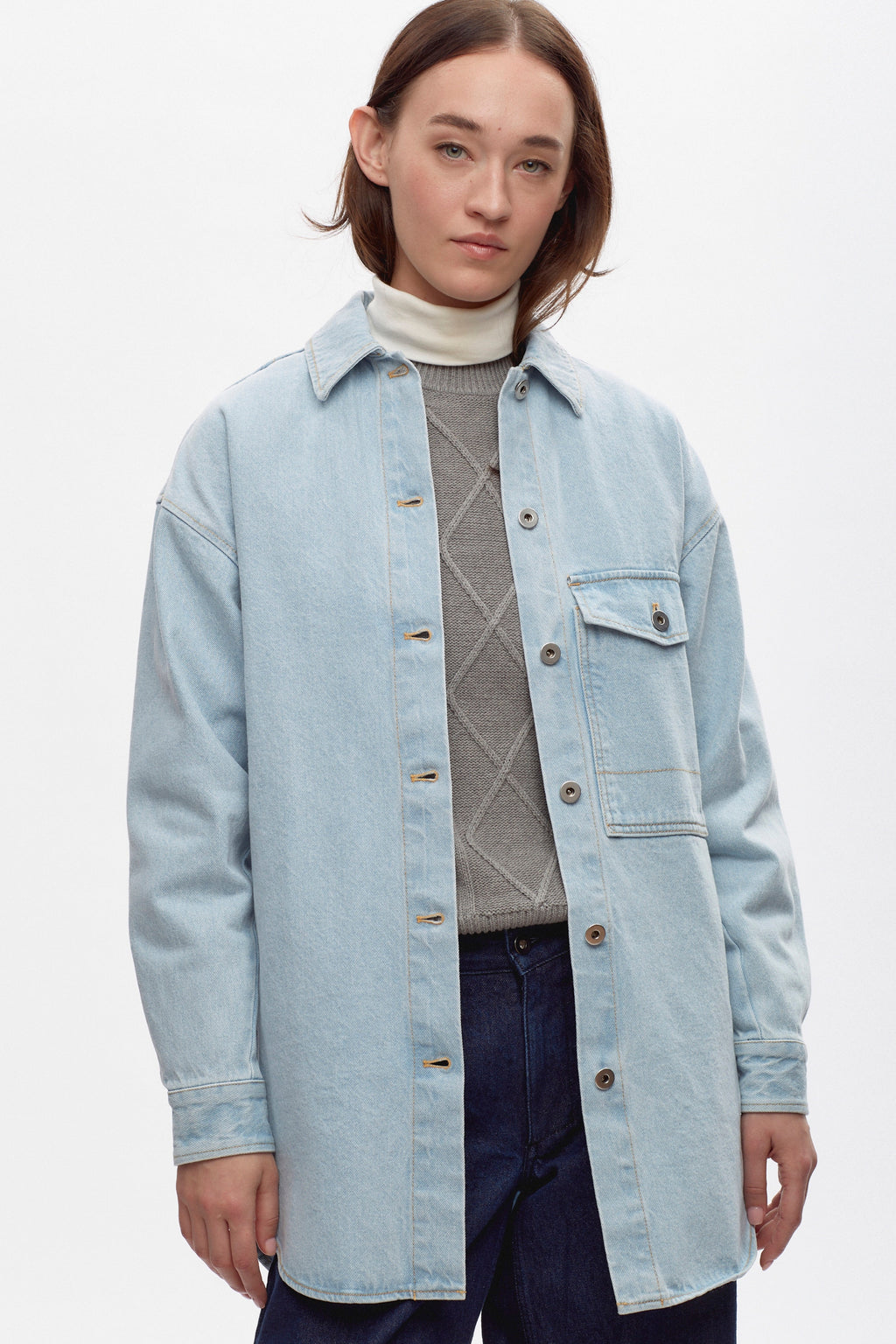 Women's Lido Denim Overshirt in Light Wash